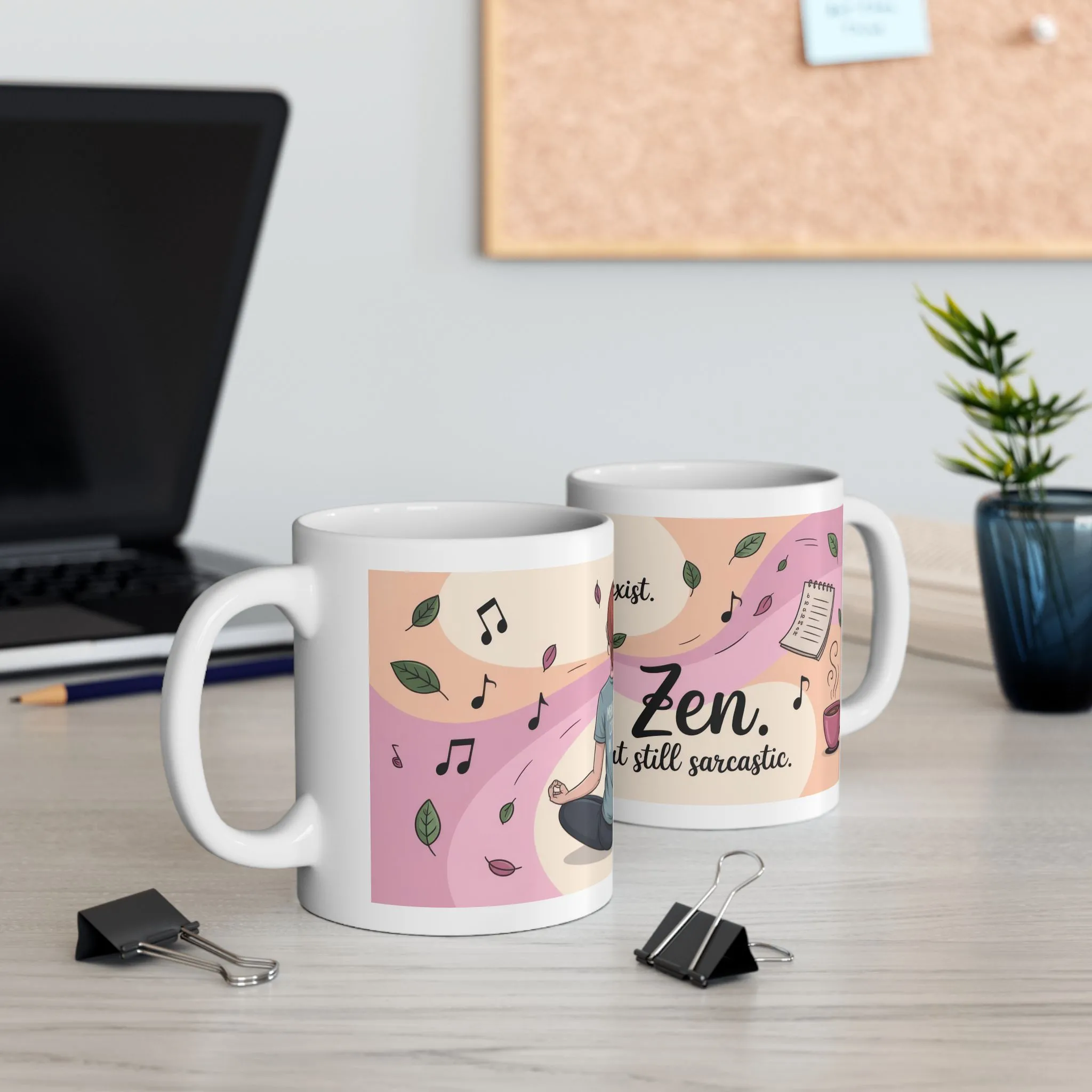 Zen Ceramic Mug, Sarcastic Yoga Coffee Cup, Yoga Lover Gift, Meditation Mug, Self-Care Beverage Holder, Funny Zen Mug - Image 5
