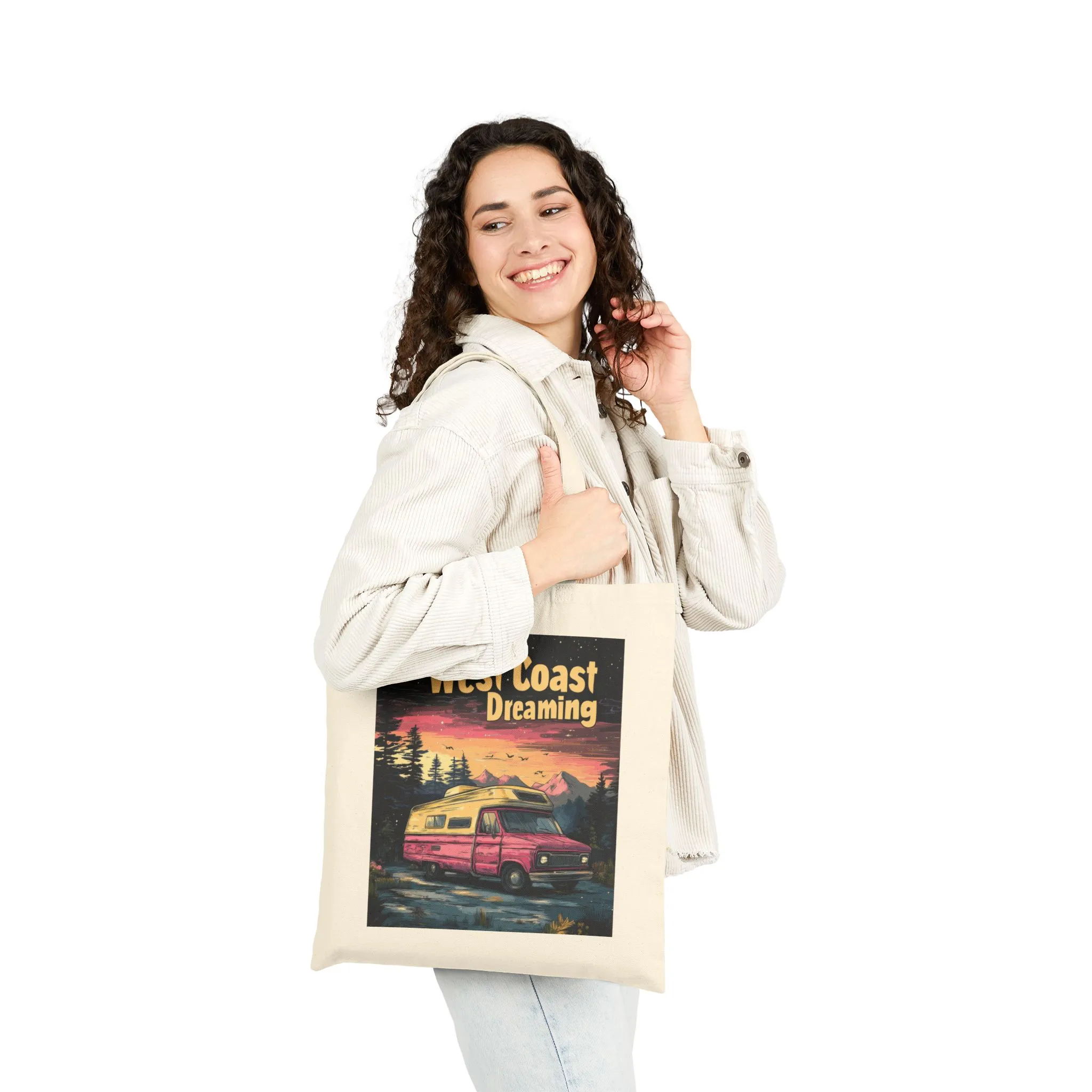 West Coast Dreaming Tote Bag, Eco-Friendly Cotton Bag, Beach Bag, Travel Tote, Gift for Adventure Lovers - Image 8