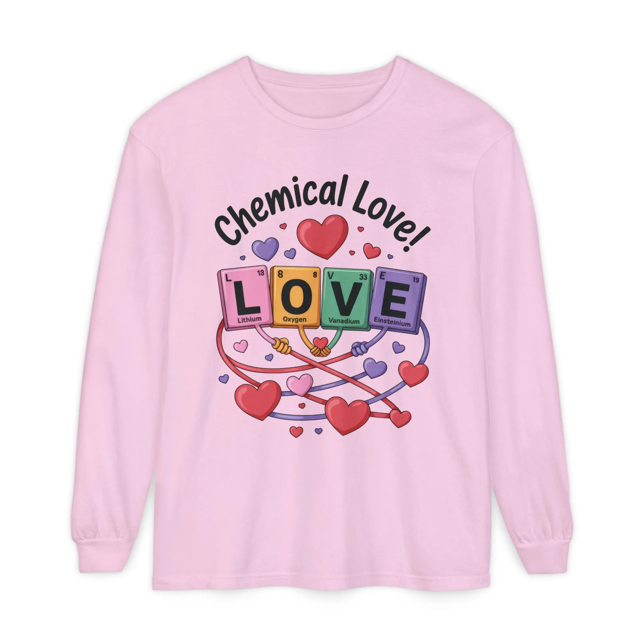 Chemical Love Long Sleeve T-Shirt Women's, Perfect Gift for Science Lovers, Valentine's Day, Chemistry Enthusiasts, Casual Wear, Cute - Image 15
