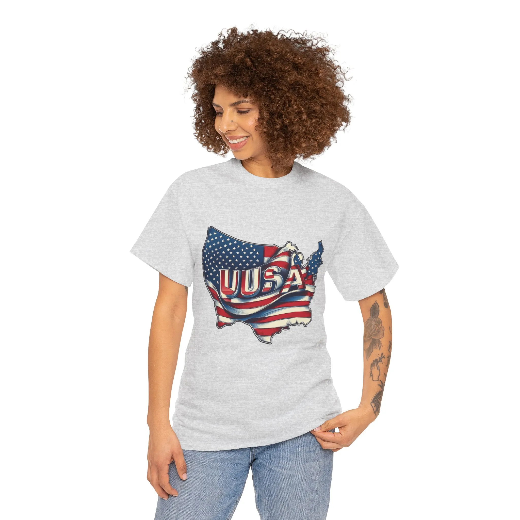 Patriotic Unisex Tee, USA Flag Design, Perfect for Independence Day, 4th of July, Gifts, Casual Wear, Festival - Image 3