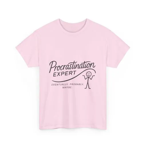 Procrastination Expert Women's Heavy Cotton Tee, Funny T-Shirt, Gift for Students, Casual Wear, Comfy Everyday Tee, Humor Shirt - Image 30