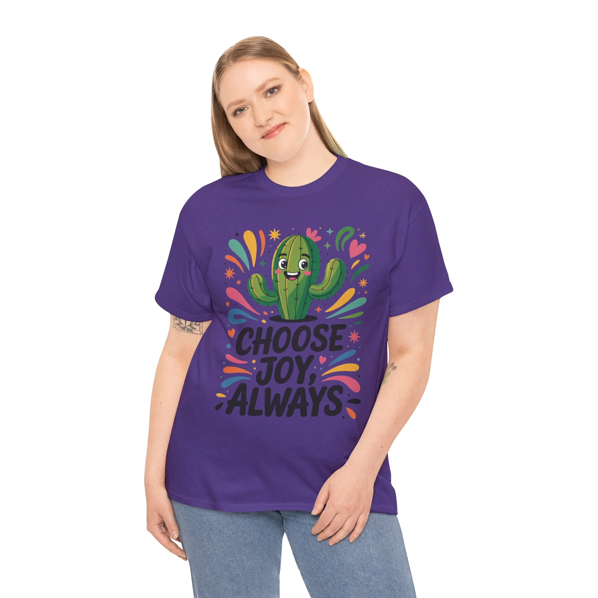 Choose Joy Always Cactus Women's Tee, Women's Casual T-Shirt, Happy Vibes Apparel, Positive Quote Shirt, Joyful Statement Tee - Image 34