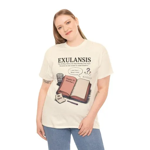 Exulansis Shirt, Emotional Aesthetic Word Tee, Deep Meaning Typography Graphic Tee, Women's Heavy Cotton Tee, deep meaning t shirt - Image 11