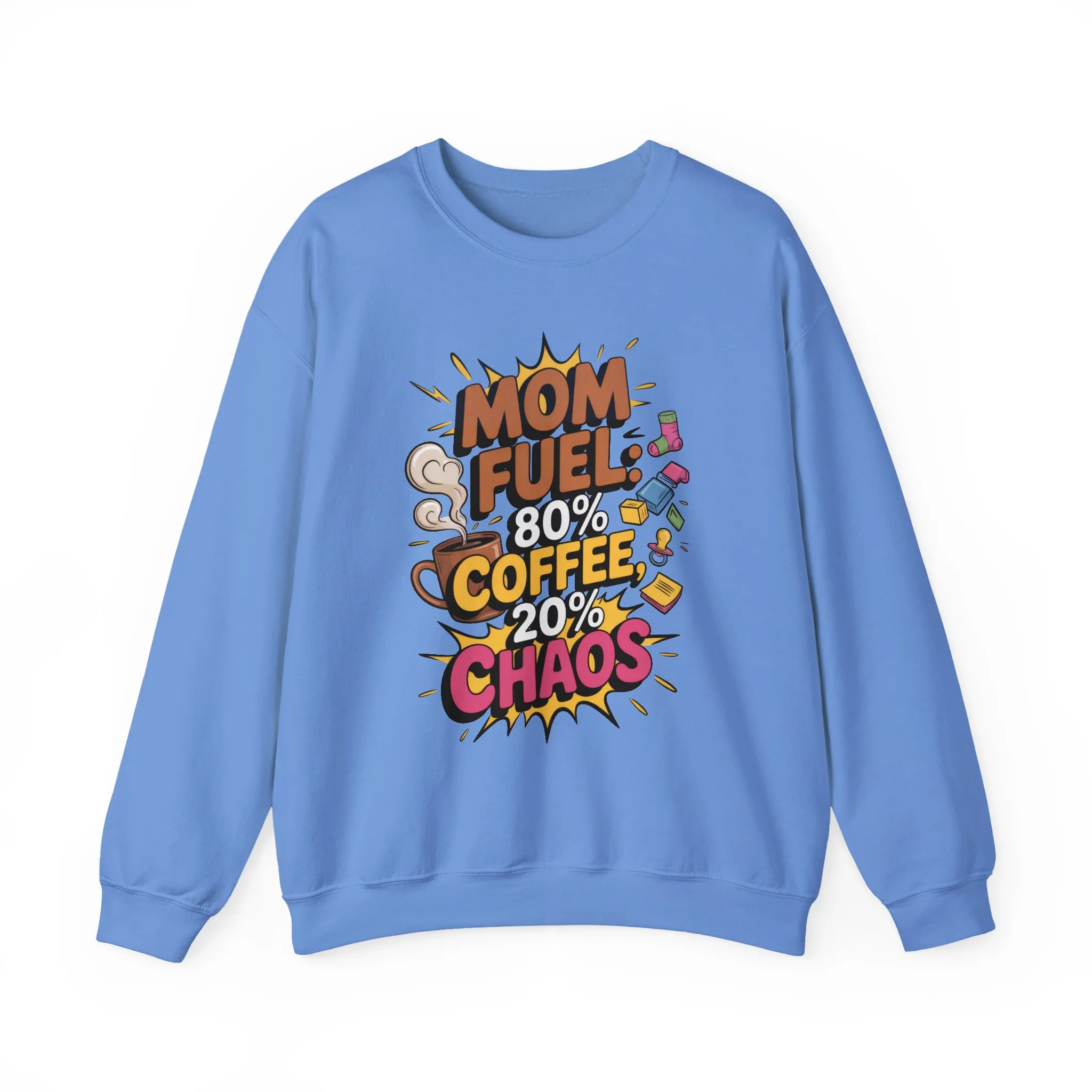 Funny Mom Fuel Sweatshirt, Perfect Gift for Moms, Chaos & Caffeine, Mother's Day Apparel, Funny Tired Mom Life Sweatshirt, Coffee Loving Mom - Image 13