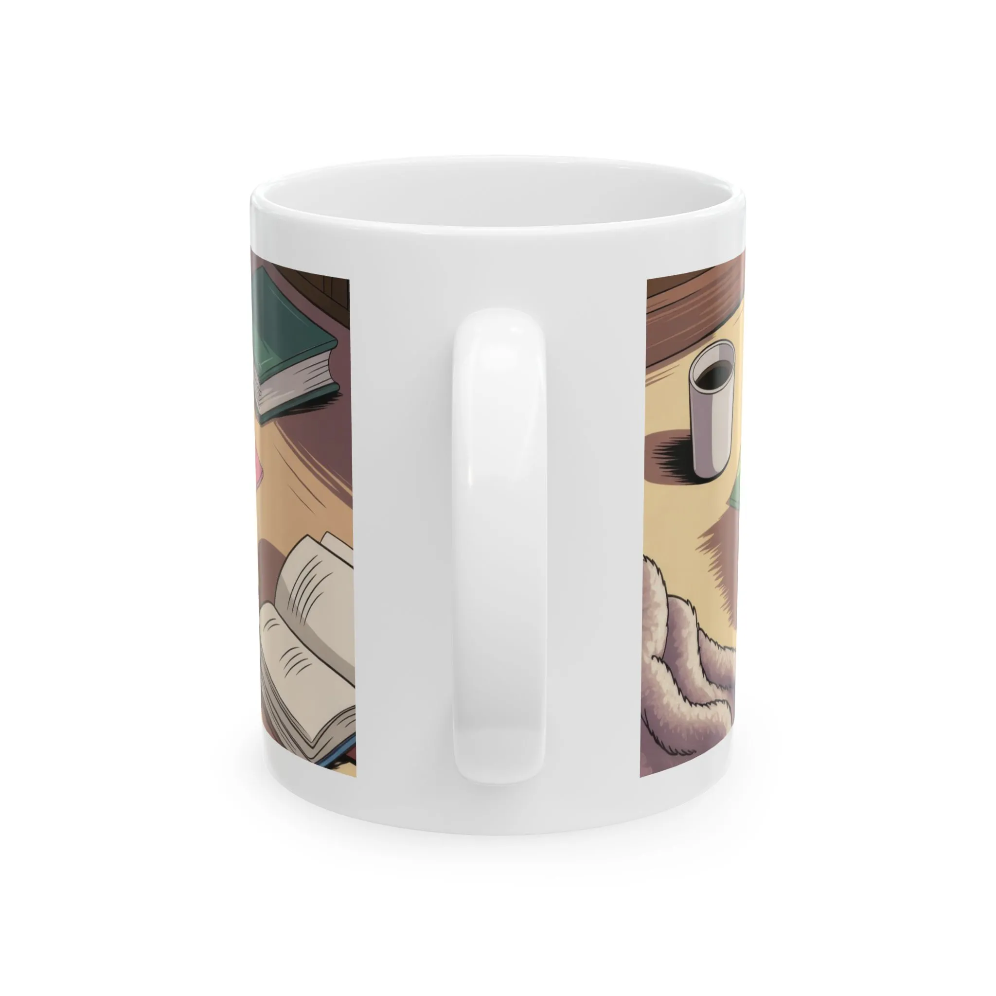 Funny Cat Mug, Socially Exhausted Do Not Disturb Coffee Cup, Introvert Gift Idea, Cozy Cat Lover Wraparound Mug, Lazy Weekend Humor - Image 2