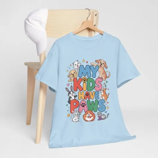 My Kids Have Paws Shirt, Cute Pet Mom Tee, Dog Cat Bunny Lover Gift, Funny Animal Parent T-Shirt, Gift for Pet Parents, Cute Pet T-Shirt - Image 8