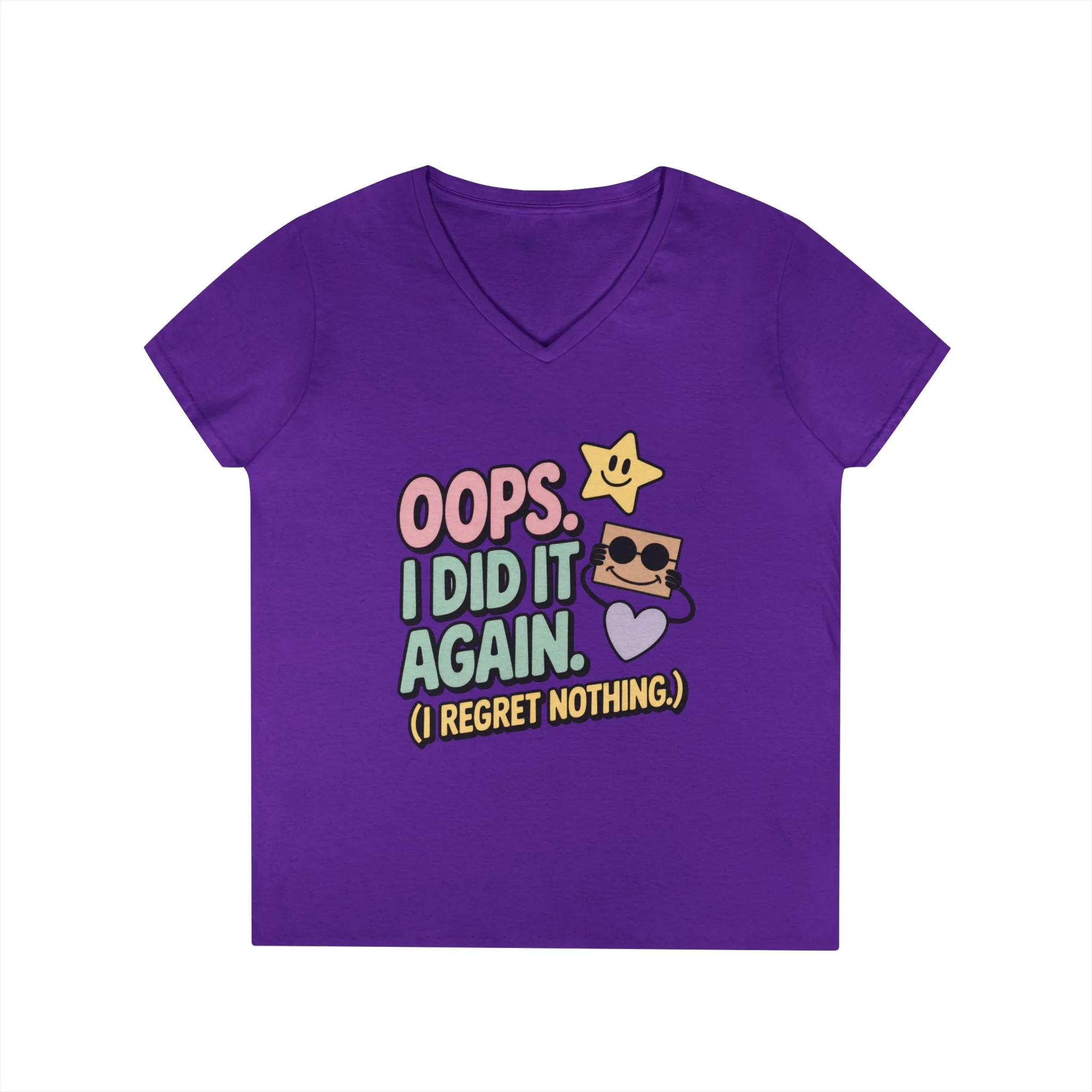 Oops! I Did It Again Ladies' V-Neck T-Shirt, Fun Casual Tee, Perfect Gift, Casual Statement Wear, Positive Message Women's T-Shirt - Image 14