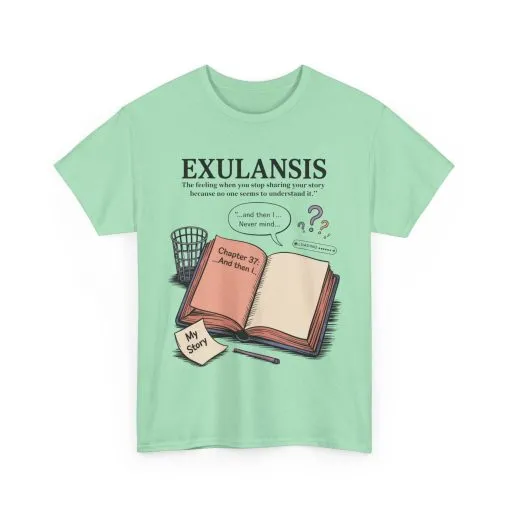 Exulansis Shirt, Emotional Aesthetic Word Tee, Deep Meaning Typography Graphic Tee, Women's Heavy Cotton Tee, deep meaning t shirt - Image 18