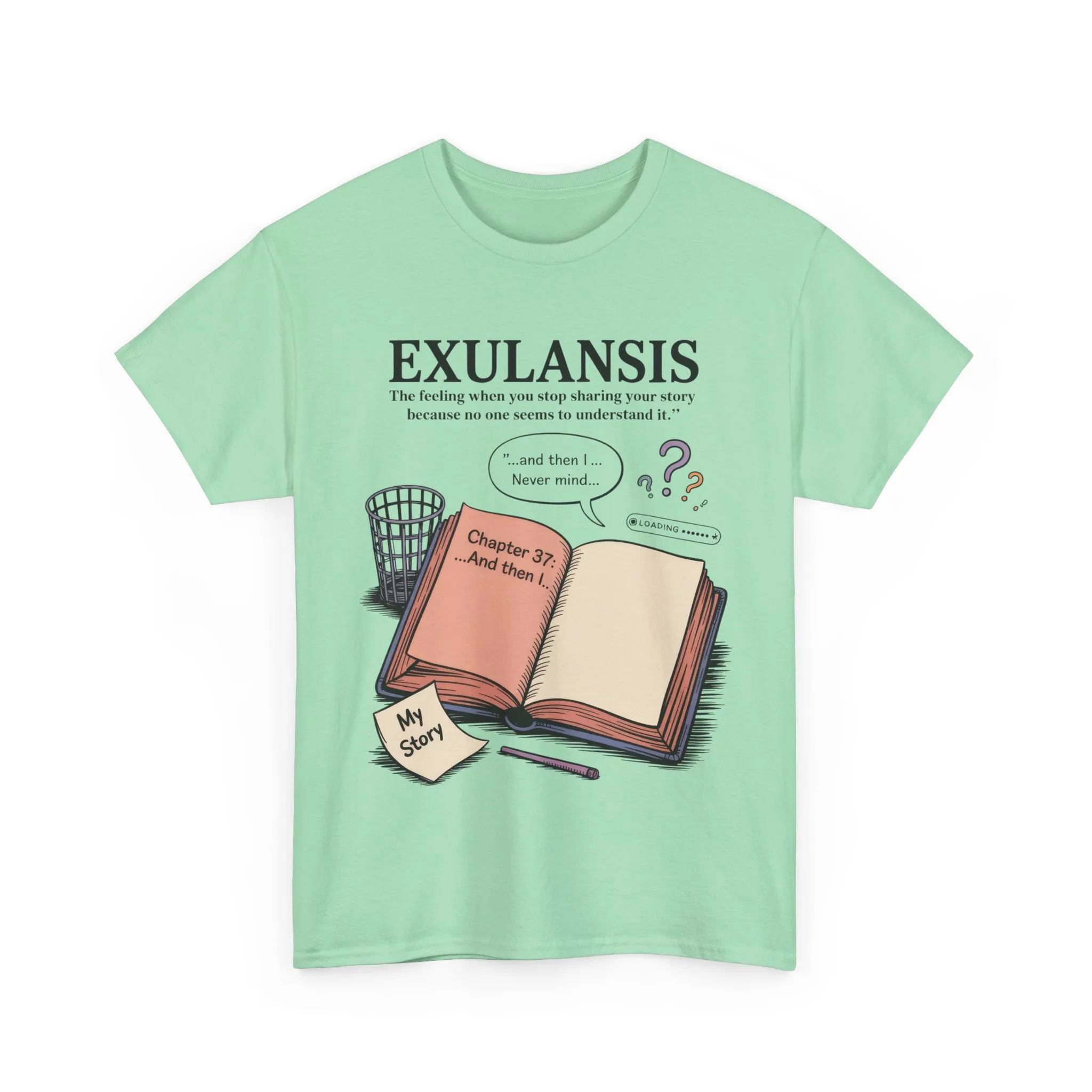 Exulansis Shirt, Emotional Aesthetic Word Tee, Deep Meaning Typography Graphic Tee, Women's Heavy Cotton Tee, deep meaning t shirt - Image 18