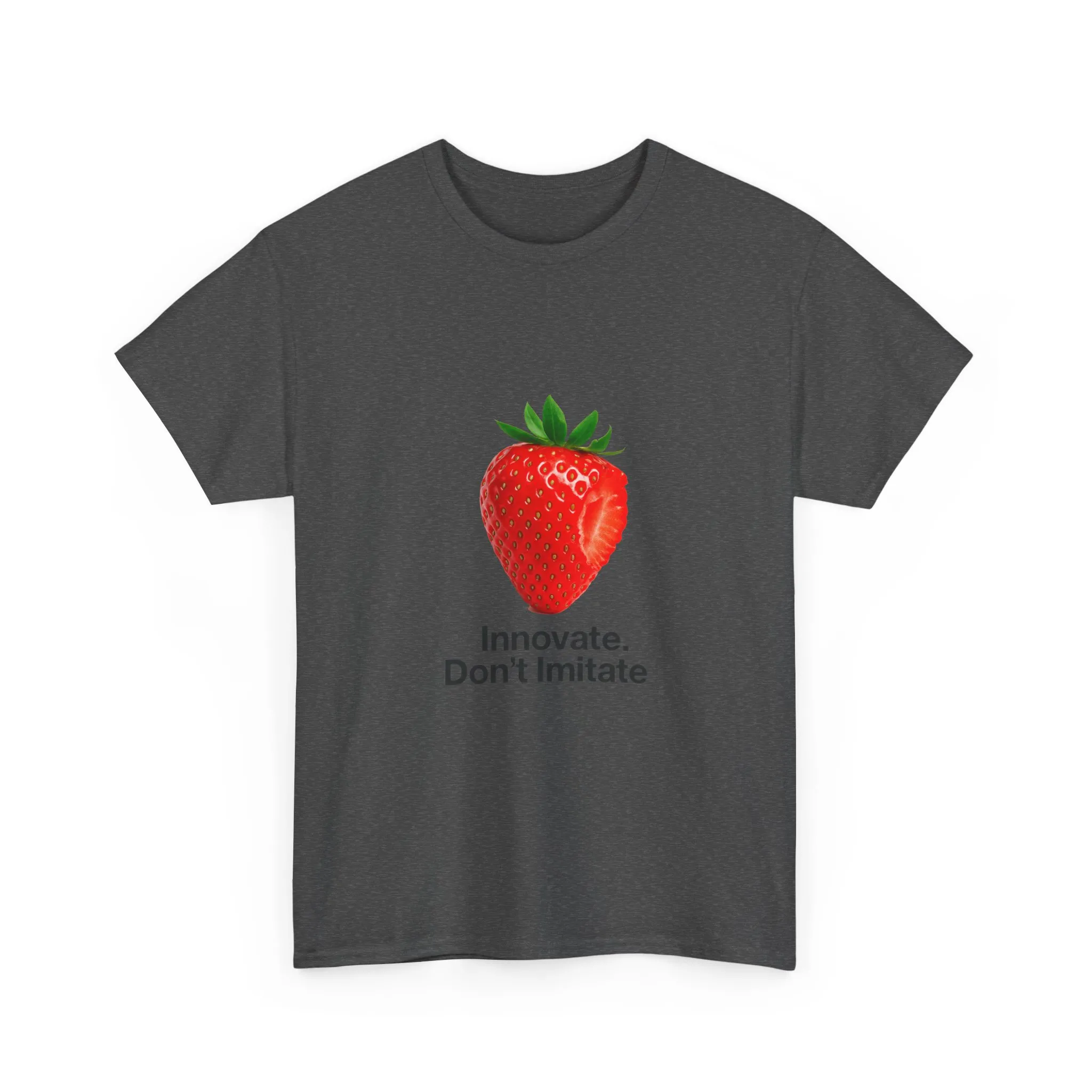 Strawberry Women's Heavy Cotton Tee, Innovate Don't Imitate Shirt, Graphic Tee, Casual Wear, Gift Idea, Summer Style, Witty Design T-Shirt - Image 12