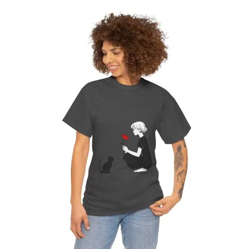 Cat Lover's Heavy Cotton Tee, Cute Cat Shirt, Pet Owner Gift, Animal Lover Apparel, Birthday Gift for Her, Women's Cotton T-Shirt, Cat Lover - Image 13