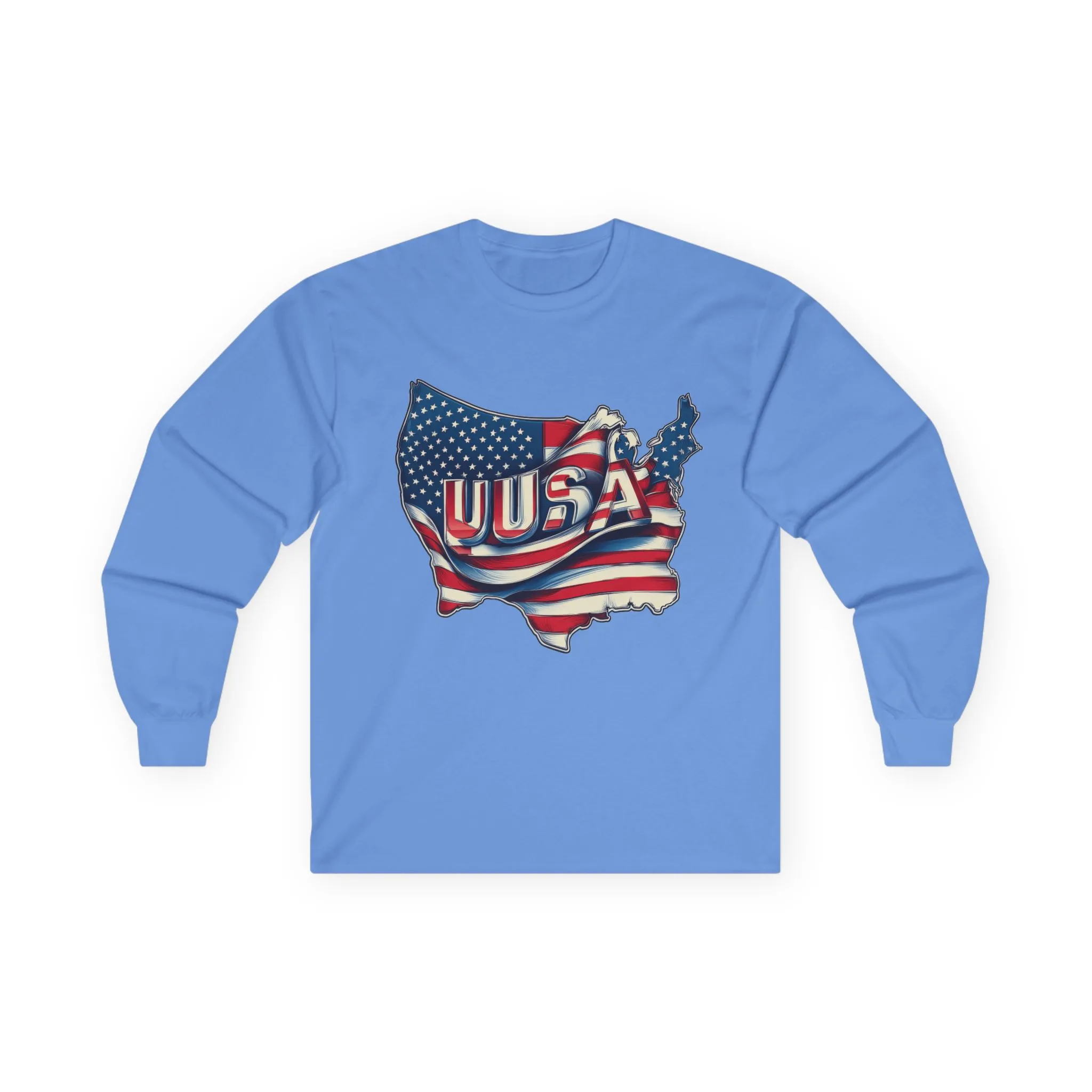 Patriotic Long Sleeve Tee, USA Flag Design, Unisex Cotton Shirt, Perfect for Independence Day, Gifts for Americans, Casual Wear - Image 13