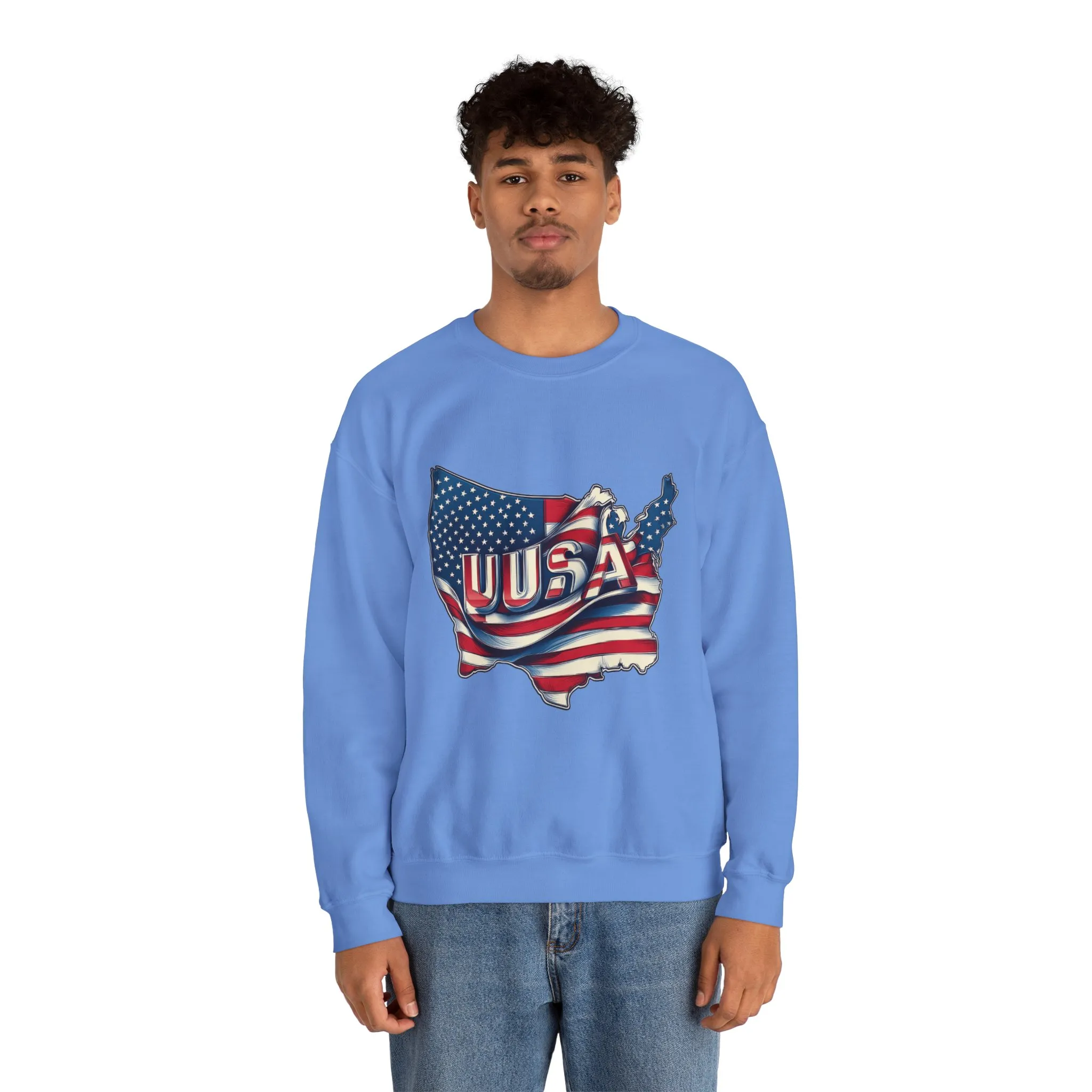 Patriotic USA Crewneck Sweatshirt, Unisex Sweatshirt, American Flag Apparel, Casual Comfort, Great for Independence Day and Holidays - Image 20
