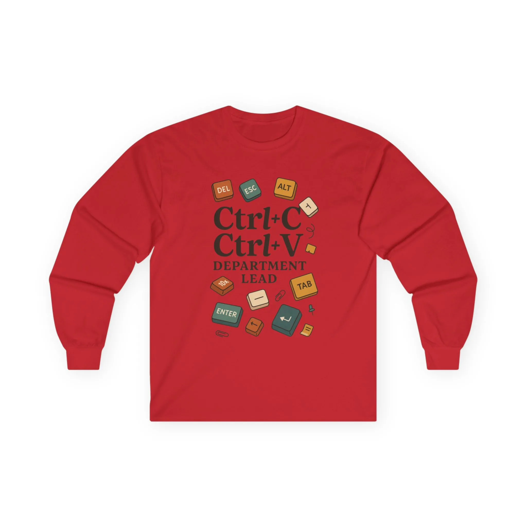 Graphic Long Sleeve Tee, Ctrl+C Ctrl+V Department Lead, Funny Office Humor Shirt, Programmer Gift, Tech Nerd Tee, IT Department Apparel - Image 22