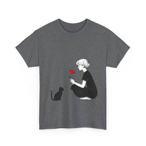 Cat Lover's Heavy Cotton Tee, Cute Cat Shirt, Pet Owner Gift, Animal Lover Apparel, Birthday Gift for Her, Women's Cotton T-Shirt, Cat Lover - Image 27