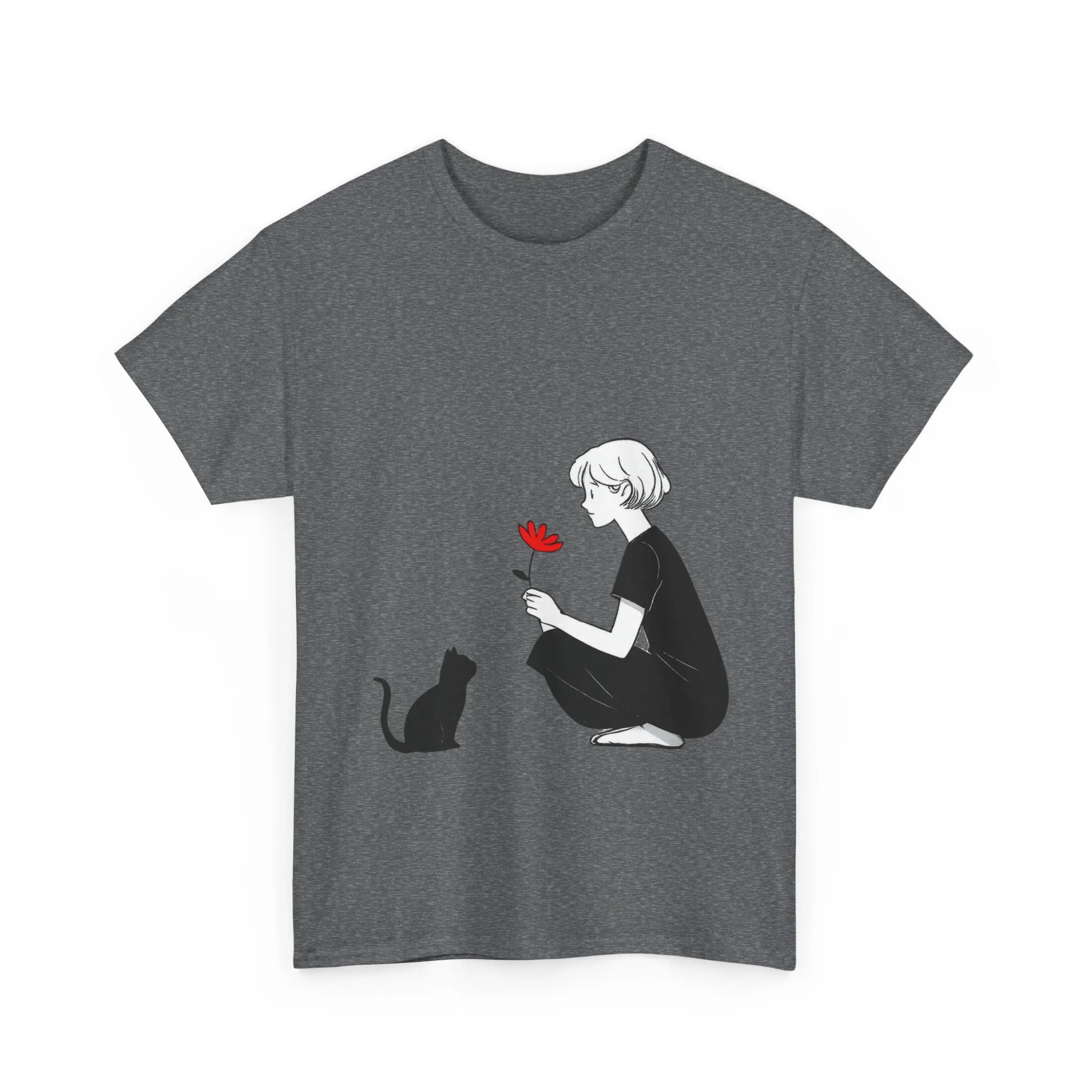 Cat Lover's Heavy Cotton Tee, Cute Cat Shirt, Pet Owner Gift, Animal Lover Apparel, Birthday Gift for Her, Women's Cotton T-Shirt, Cat Lover - Image 27