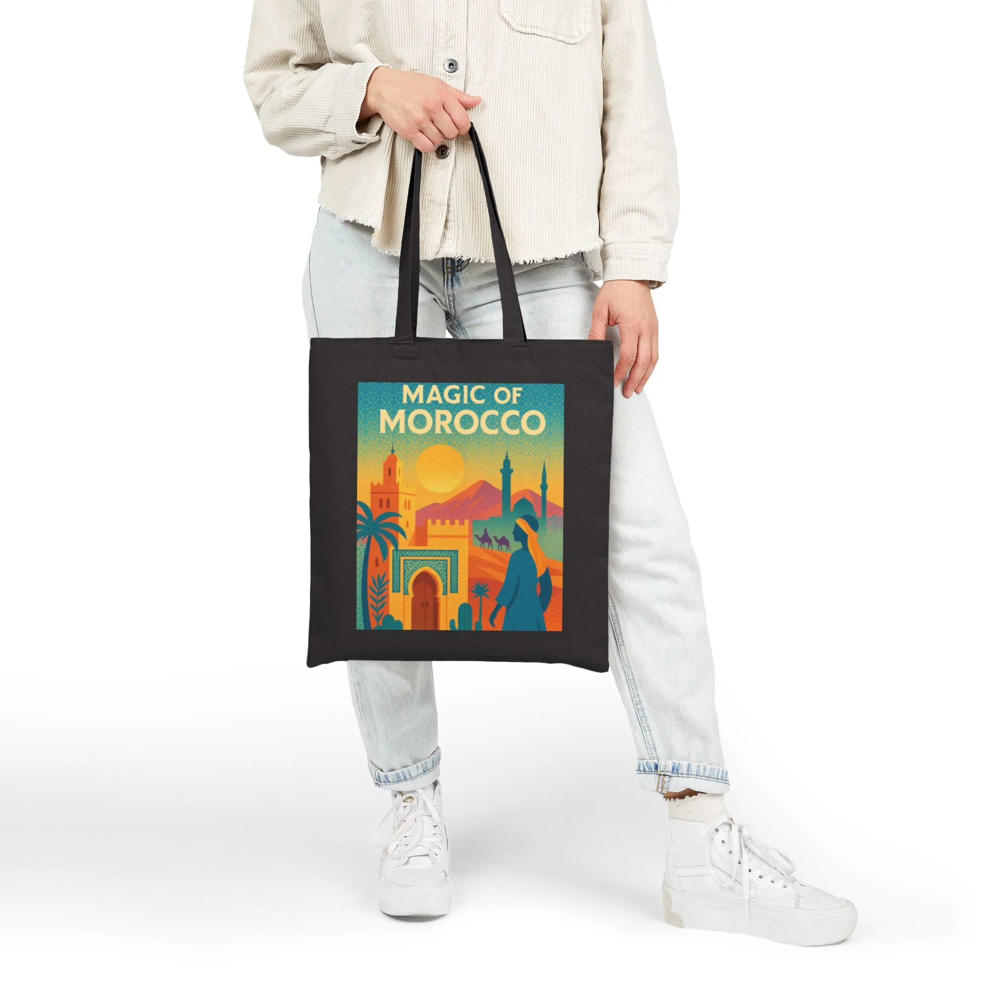 Magic of Morocco Tote Bag, Bohemian Tote, Eco-Friendly Bag, Gifts for Travelers, Natural Canvas Bag - Image 9