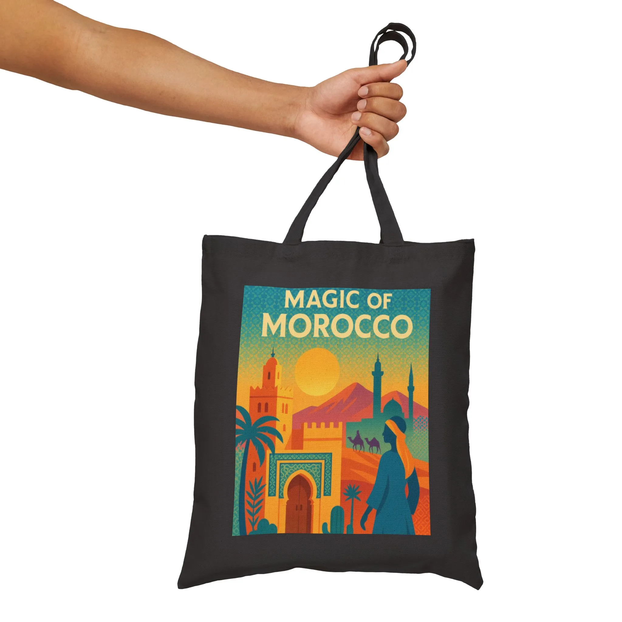 Magic of Morocco Tote Bag, Bohemian Tote, Eco-Friendly Bag, Gifts for Travelers, Natural Canvas Bag - Image 10