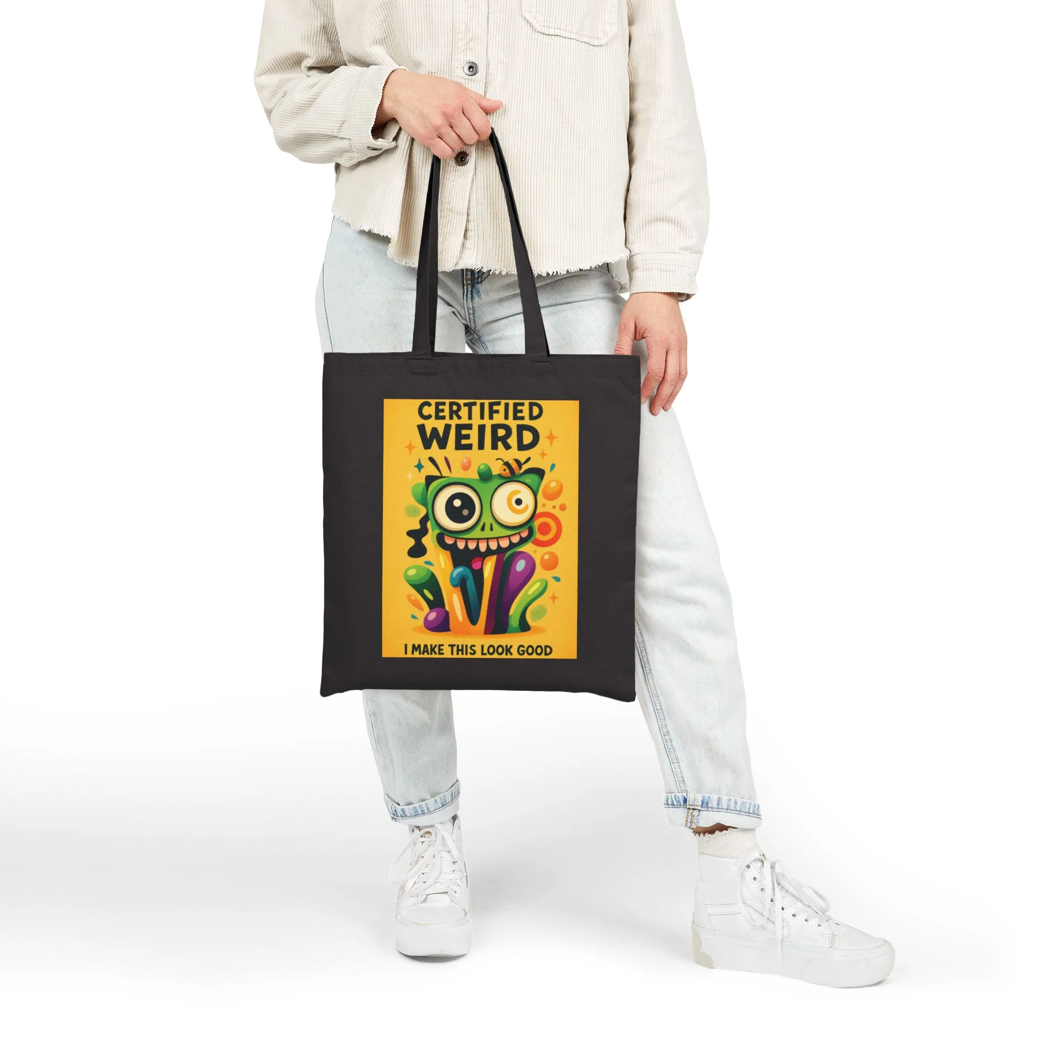 Certified Weird Cotton Canvas Tote Bag, Funny Tote for Shopping, Eco-Friendly Gift, Quirky Bag for Art Lovers, Unique Tote for Everyday Use - Image 9