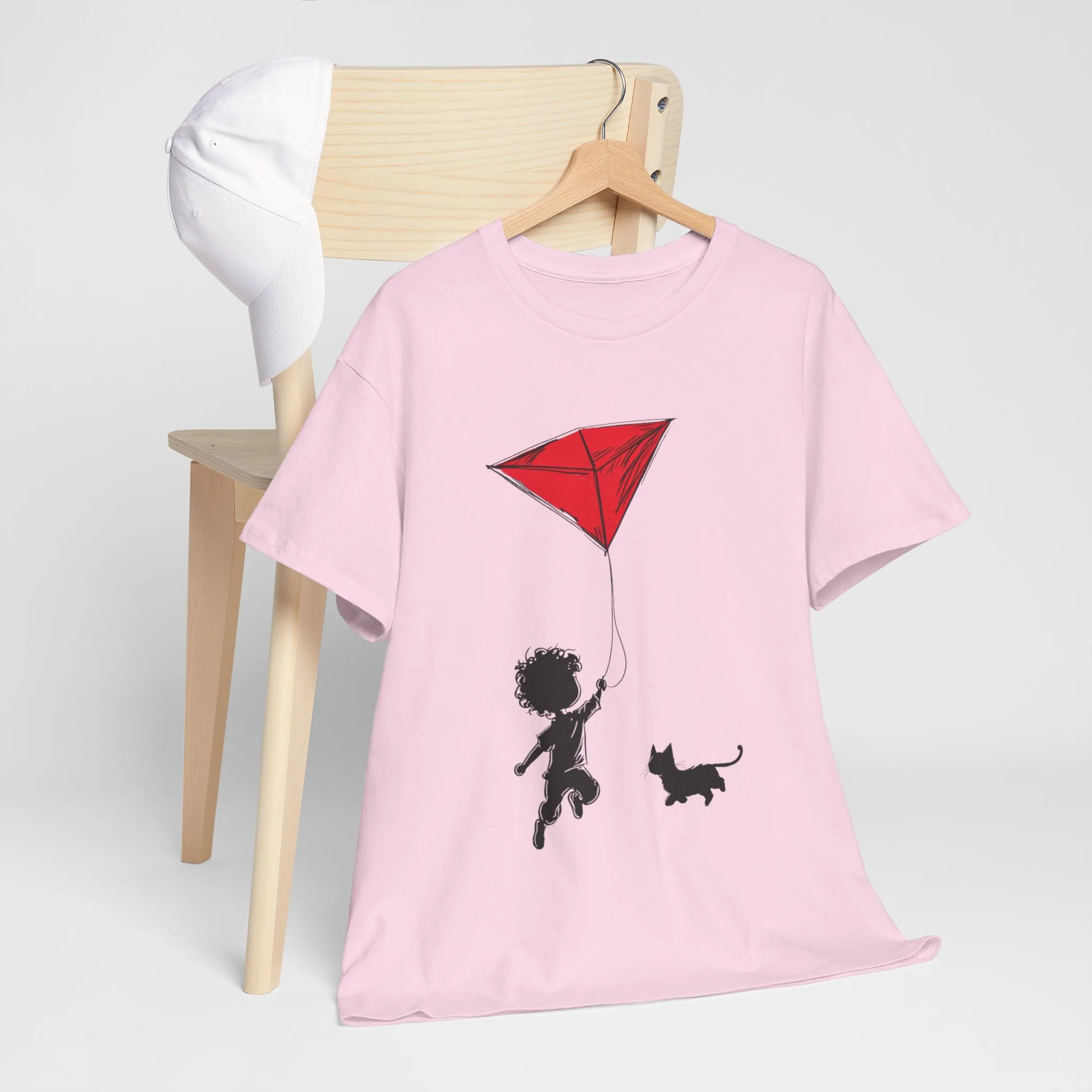Cute Kid and Cat Design T-Shirt, Playful Gift for Cat Lovers, Summer Style, Cat Lover T-Shirt, Gift for Cat Owners, Women's Cotton T-Shirt - Image 38