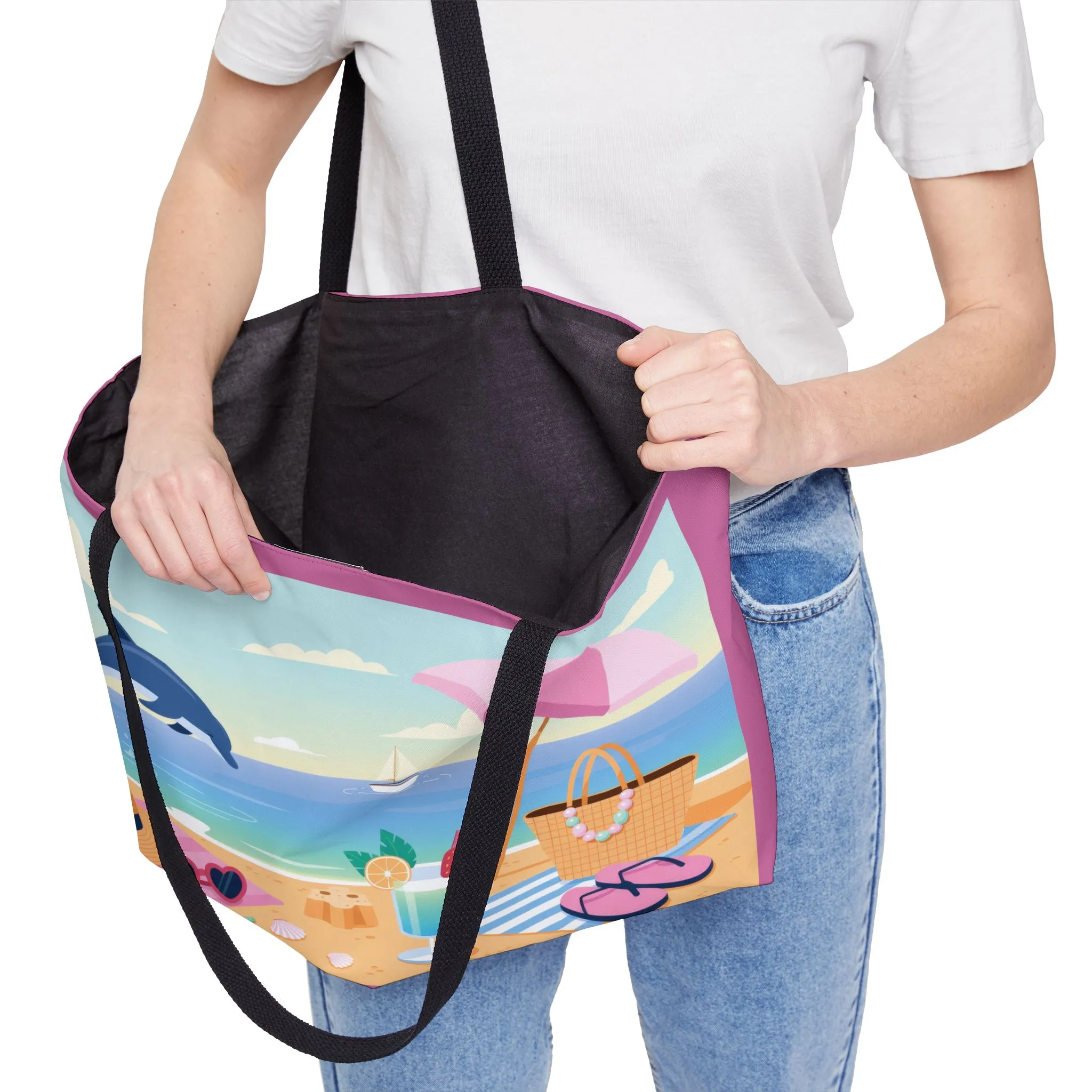 Vibrant Beach Weekender Tote Bag, Travel Bag, Shopping Tote, Coastal Style, Summer Vibe, Perfect for Vacation, Beach Days, Family Outings - Image 3