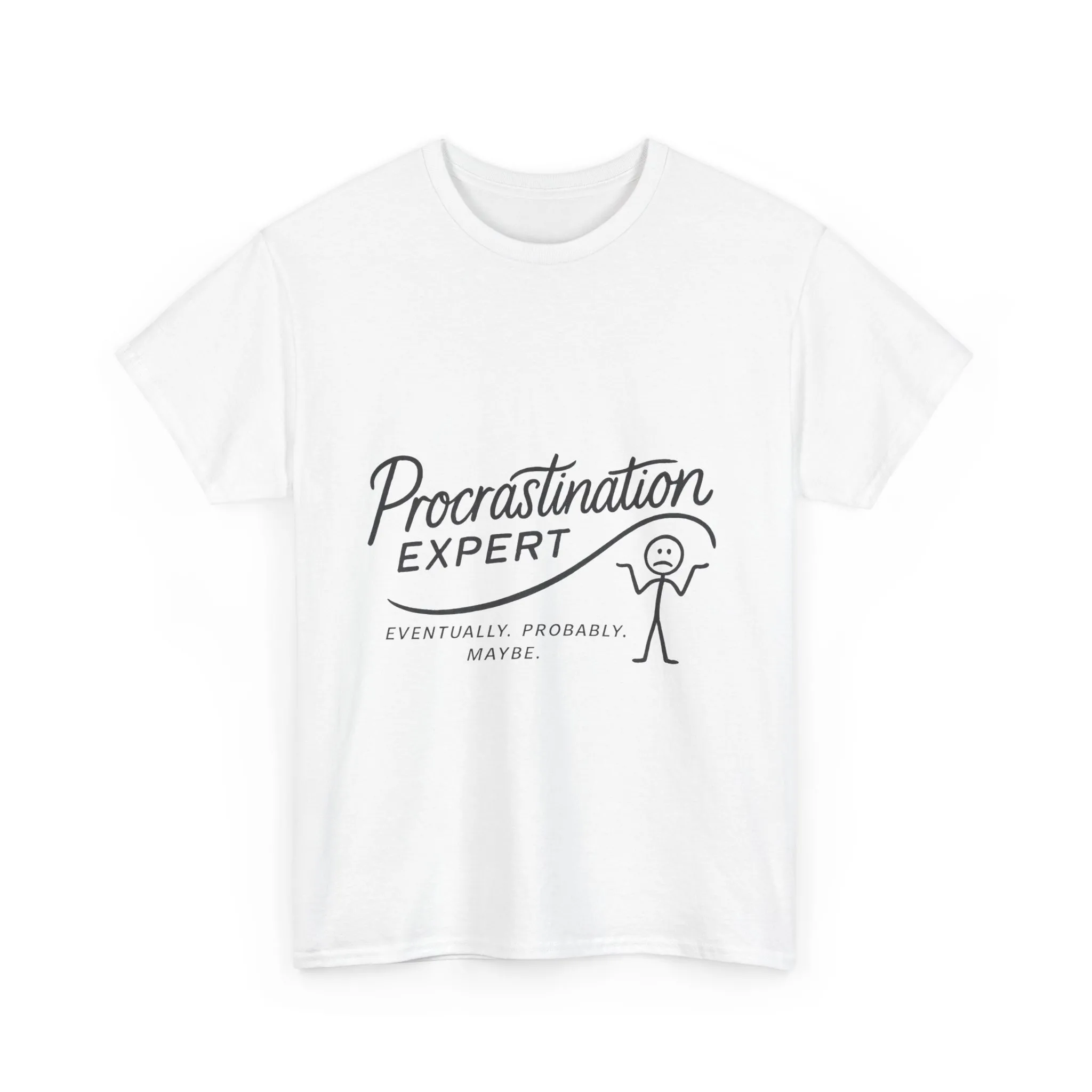 Procrastination Expert Women's Heavy Cotton Tee, Funny T-Shirt, Gift for Students, Casual Wear, Comfy Everyday Tee, Humor Shirt - Image 3