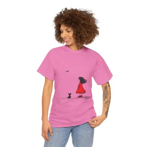 Cat Lover Tee, Cute Graphic T-Shirt, Cat & Girl Design, Gift for Cat Owners, Casual Stylish Unisex Cotton Shirt, Women's Cotton T-Shirt - Image 27