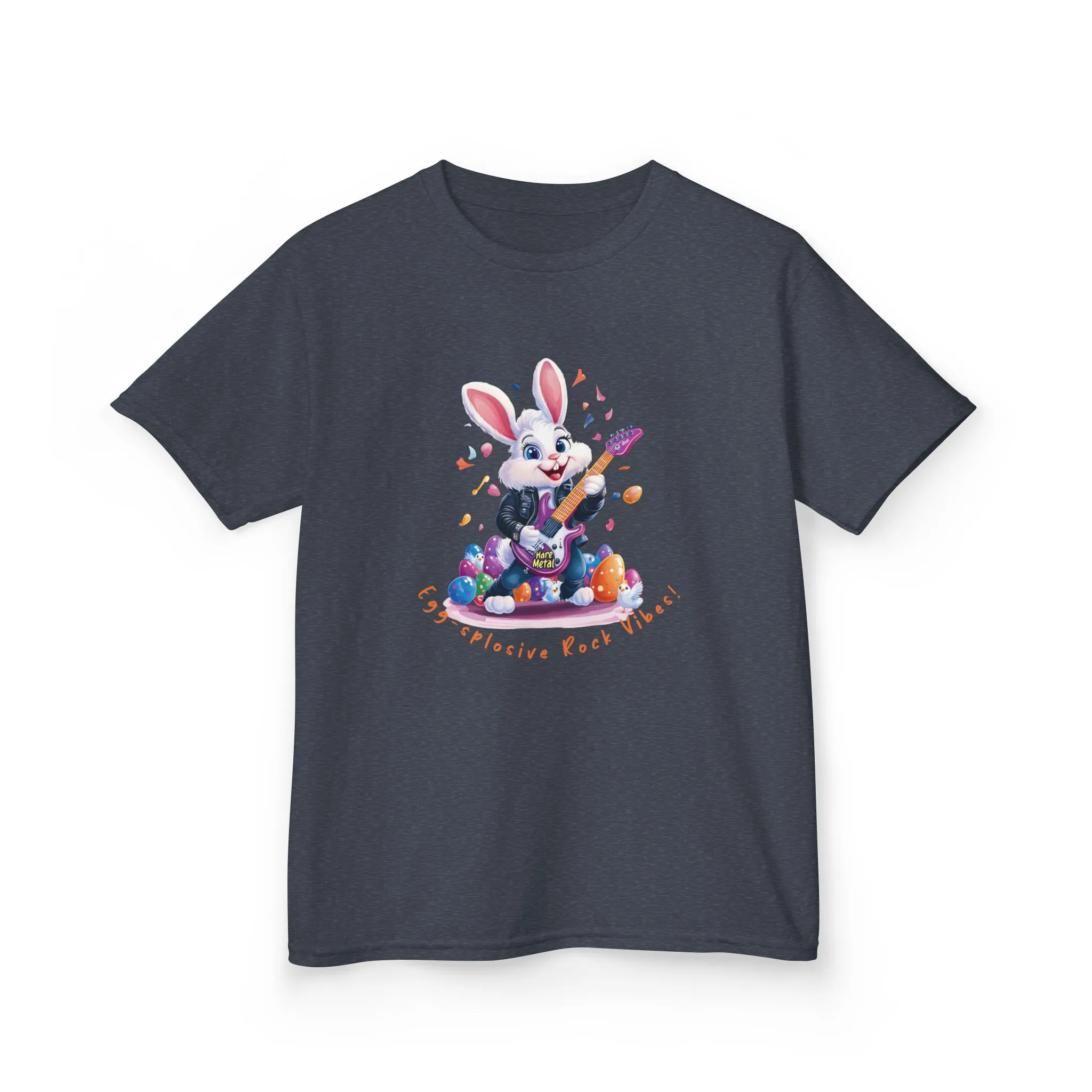 Explosive Rock Vibes Kids Tee - Fun Bunny Graphic T-Shirt for Young Rockstars, Gift for Easter, Rock Star Easter Bunny - Image 18