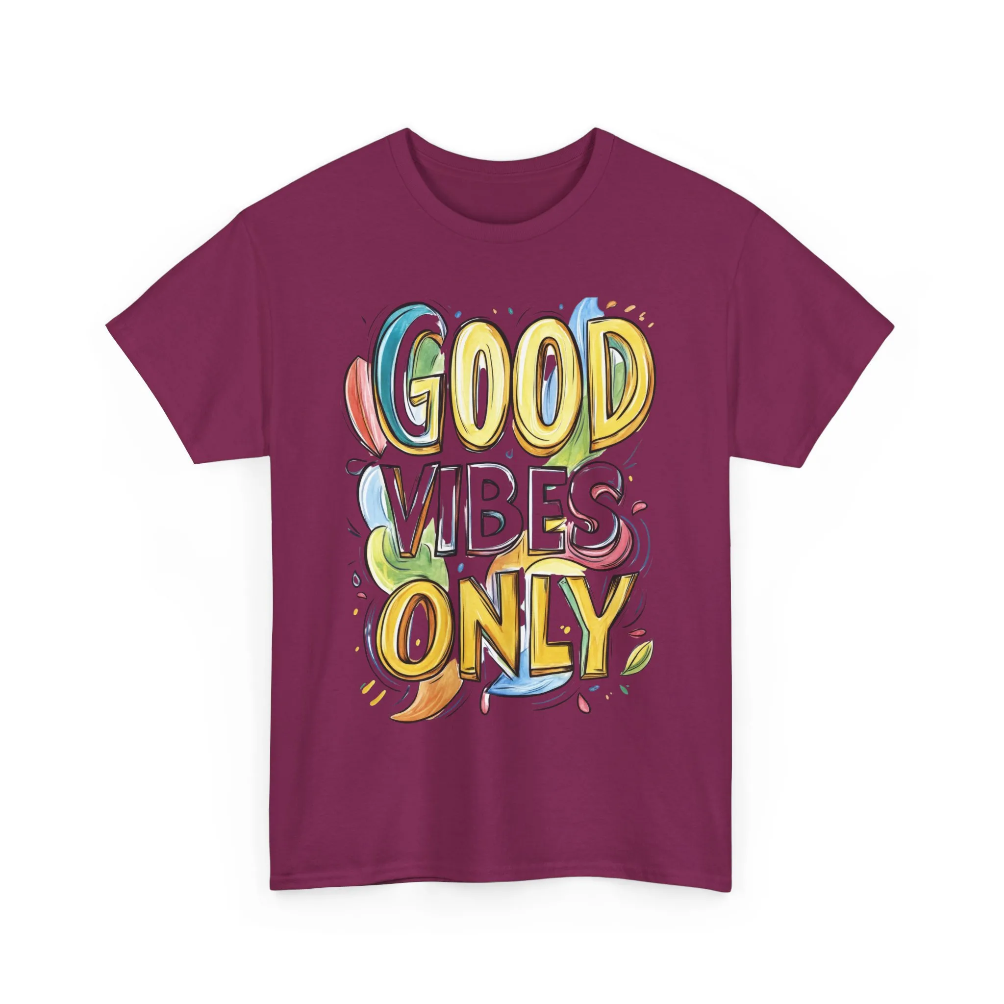 Good Vibes Only Women's Heavy Cotton Tee, Positive Energy Shirt, Graphic T-Shirt, Women's Casual Wear, Gift for Friends, Summer Outfit - Image 30