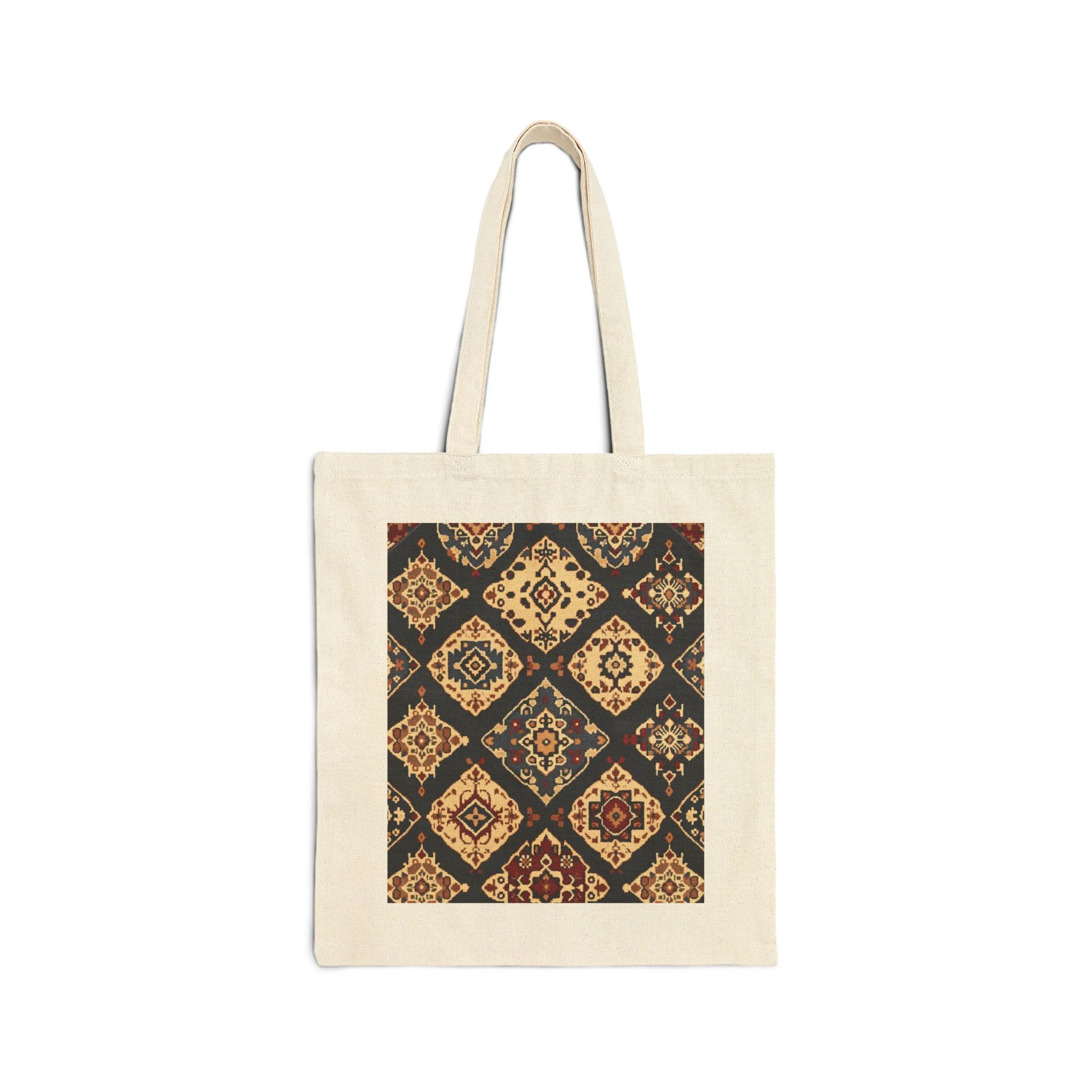 Bohemian Pattern Cotton Canvas Tote Bag, Eco-Friendly Shopping Bag, Art Tote, Beach Bag, Gift for Her, Market Tote - Image 2