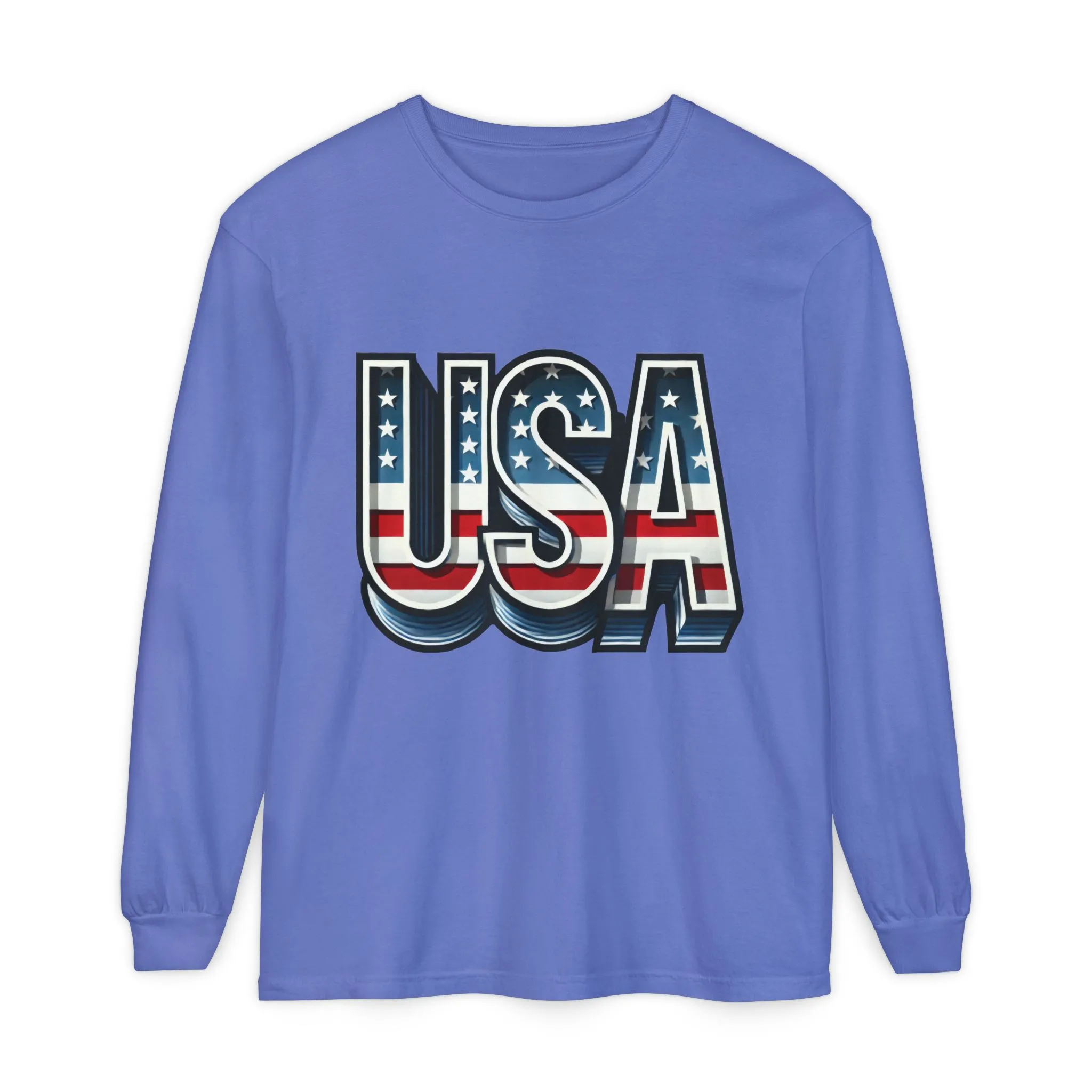 Patriotic Long Sleeve Unisex T-Shirt, USA Design, Unisex Tee for Independence Day, Memorial Day, Family Celebrations, Casual Wear - Image 7