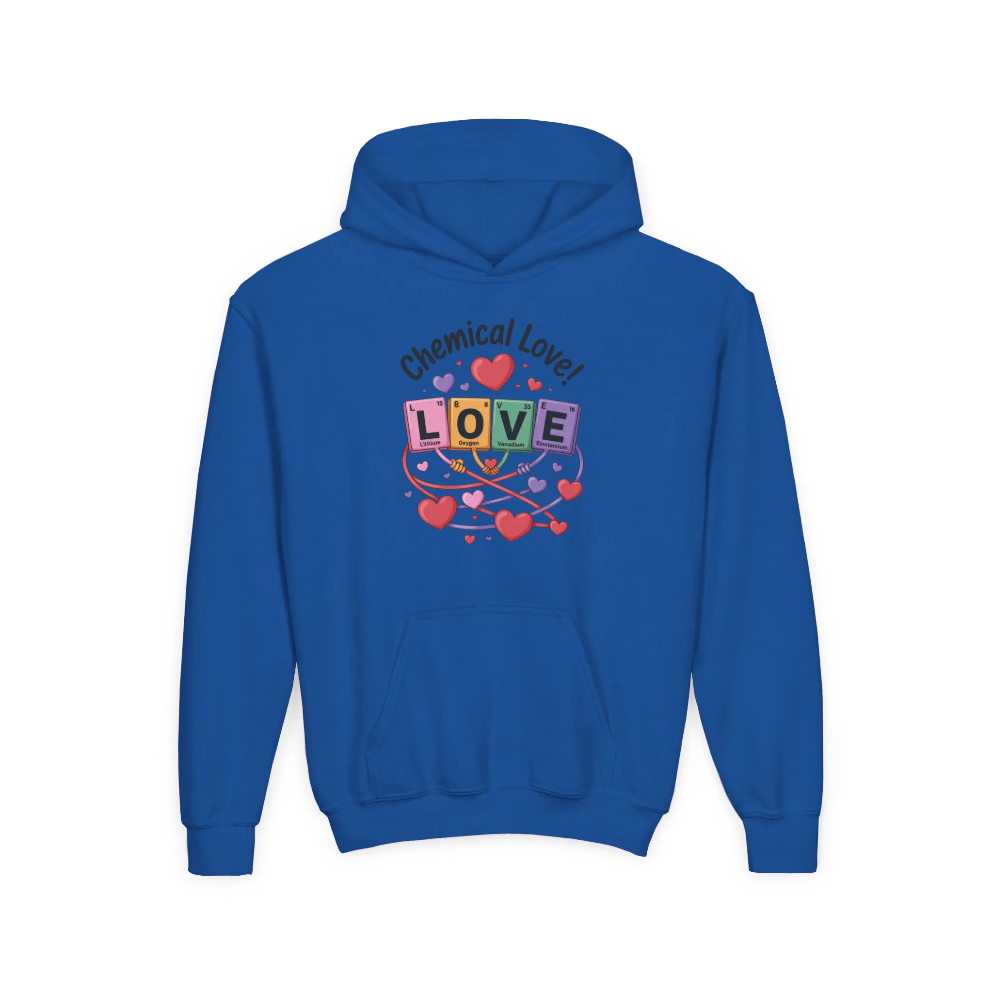 Youth Heavy Blend Hooded Sweatshirt, Chemical Love Design, Cozy Gift for Teens, Valentine's Day Gift For Girl, Birthday, Everyday Comfort - Image 9