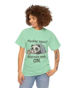 Funny Panda Hibernate Tee, Cute Animal Shirt, Unisex Cotton Tee, Gift for Lazy Days, Monday Motivation T-shirt