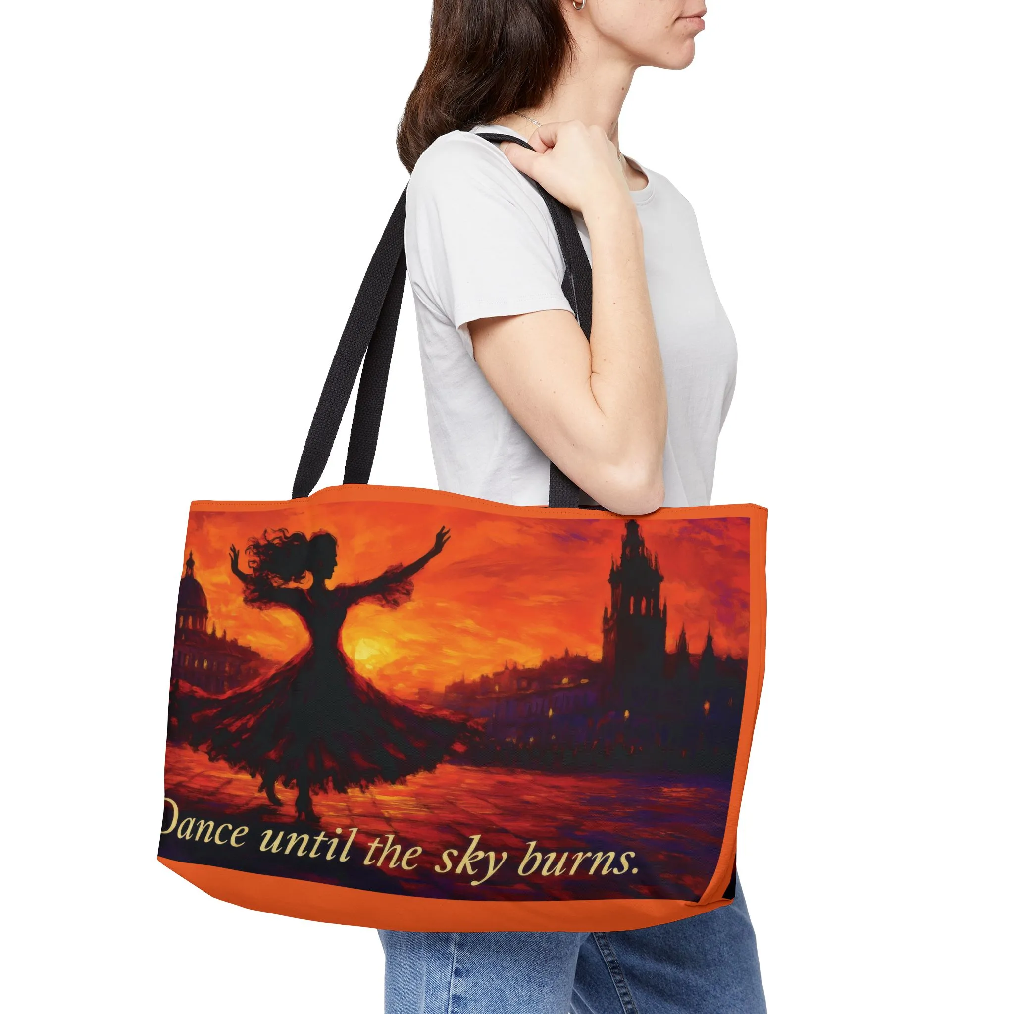 Dance Until the Sky Burns Weekender Tote Bag, Stylish Travel Bag, Beach Tote, Gym Bag, Weekend Getaway Bag - Image 2