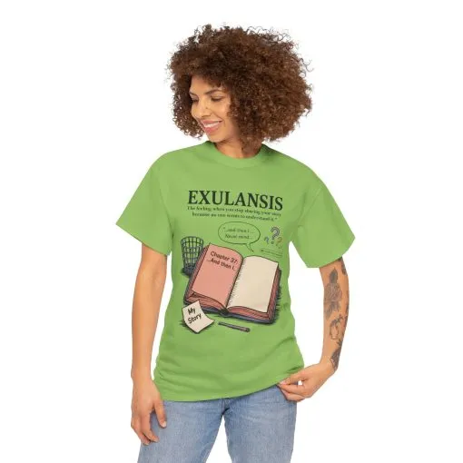 Exulansis Shirt, Emotional Aesthetic Word Tee, Deep Meaning Typography Graphic Tee, Women's Heavy Cotton Tee, deep meaning t shirt - Image 14