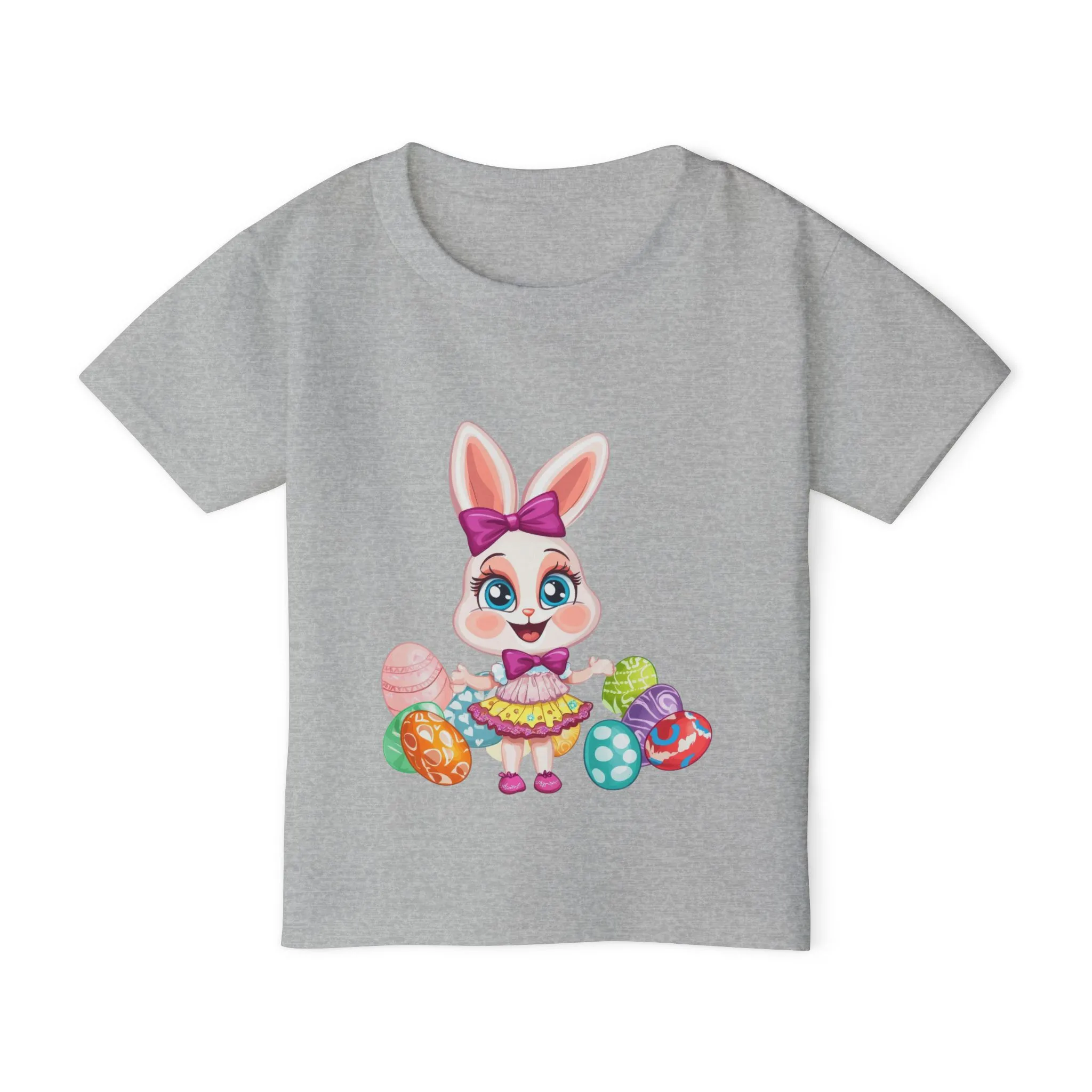 Easter Themed Heavy Cotton™ Toddler T-shirt, Rabbit and Egg Themed T-Shirt, Easter Bunny, Easter Gift for Kids - Image 5