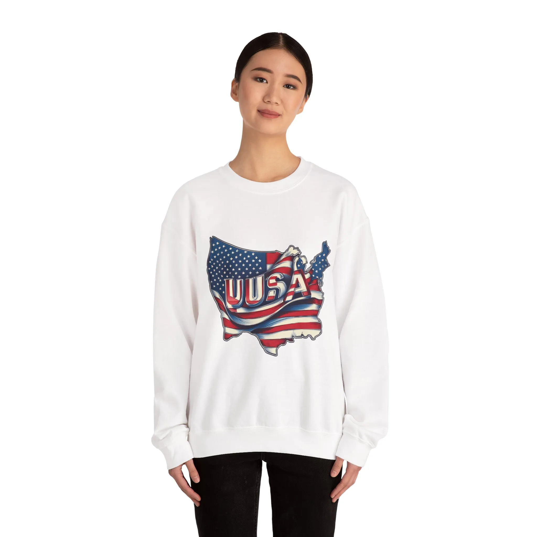 Patriotic USA Crewneck Sweatshirt, Unisex Sweatshirt, American Flag Apparel, Casual Comfort, Great for Independence Day and Holidays - Image 7