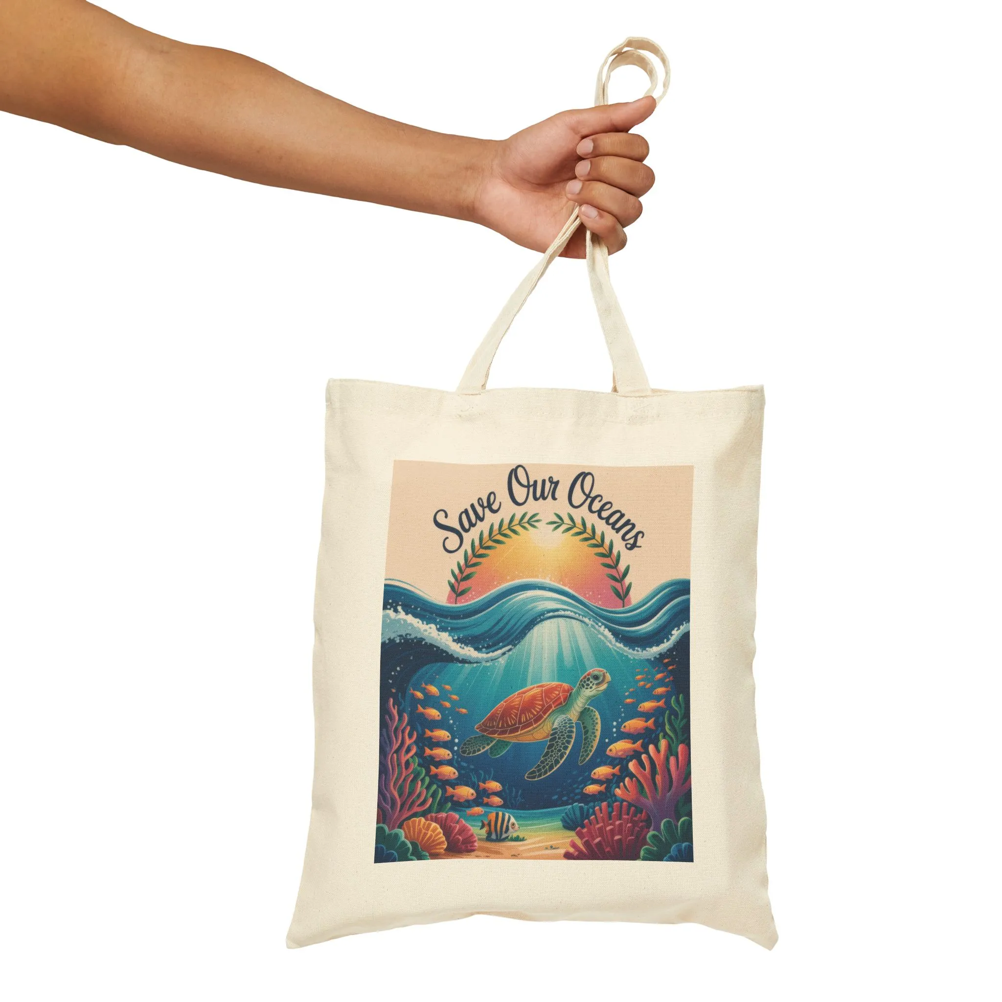 Eco-Friendly Ocean Conservation Tote Bag, Reusable Grocery Bag, Beach Bag, Gift for Ocean Lovers, Summer Accessories - Image 4