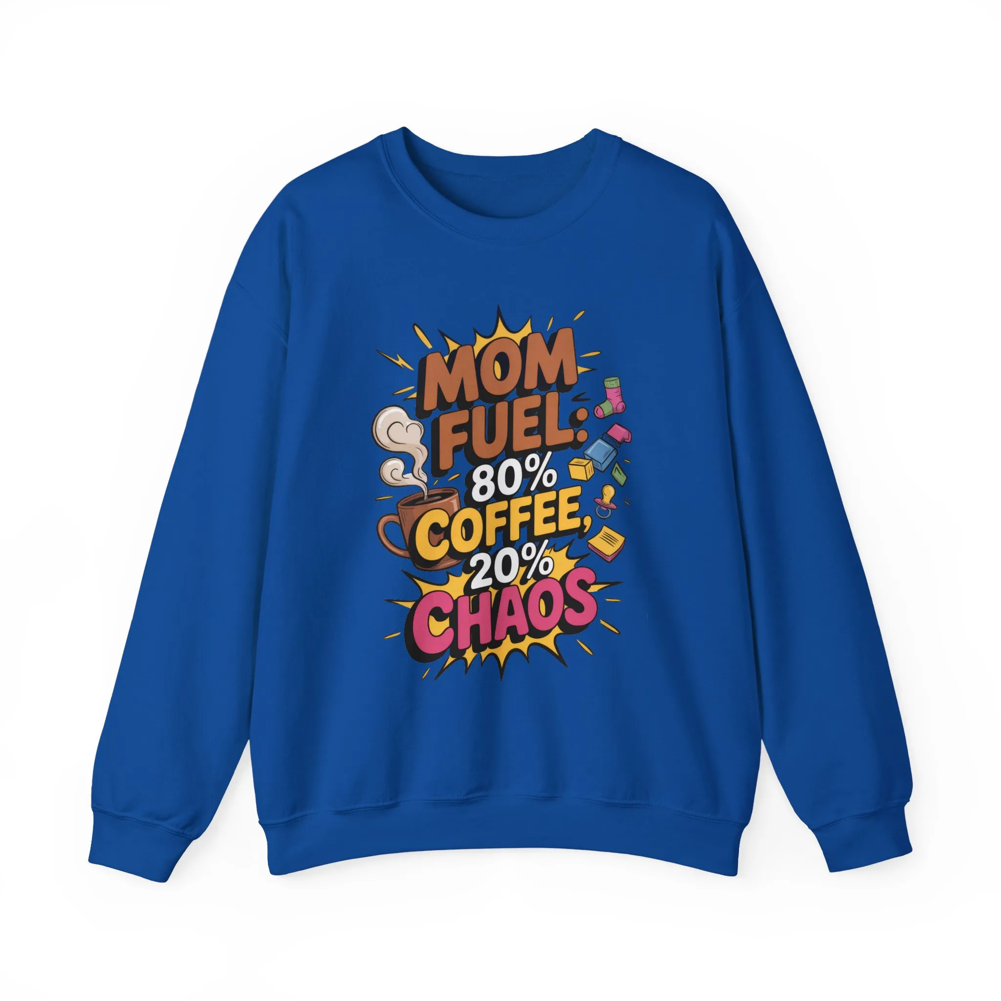 Funny Mom Fuel Sweatshirt, Perfect Gift for Moms, Chaos & Caffeine, Mother's Day Apparel, Funny Tired Mom Life Sweatshirt, Coffee Loving Mom - Image 16