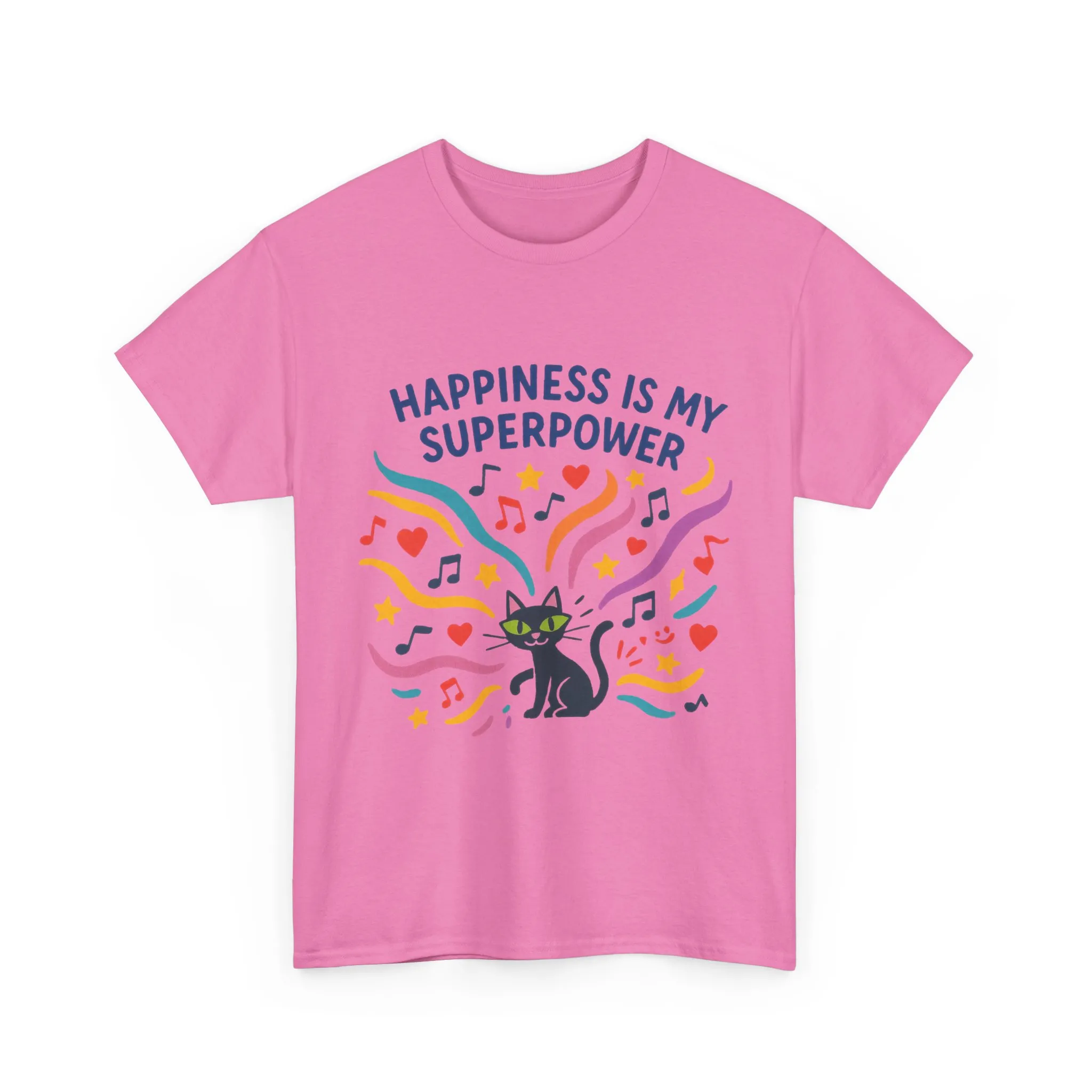 Happiness is My Superpower Tee - Fun Unisex Cotton T-Shirt, Gift for Cat Lovers, Cute Pet Apparel, Everyday Wear, Positive Vibes - Image 27
