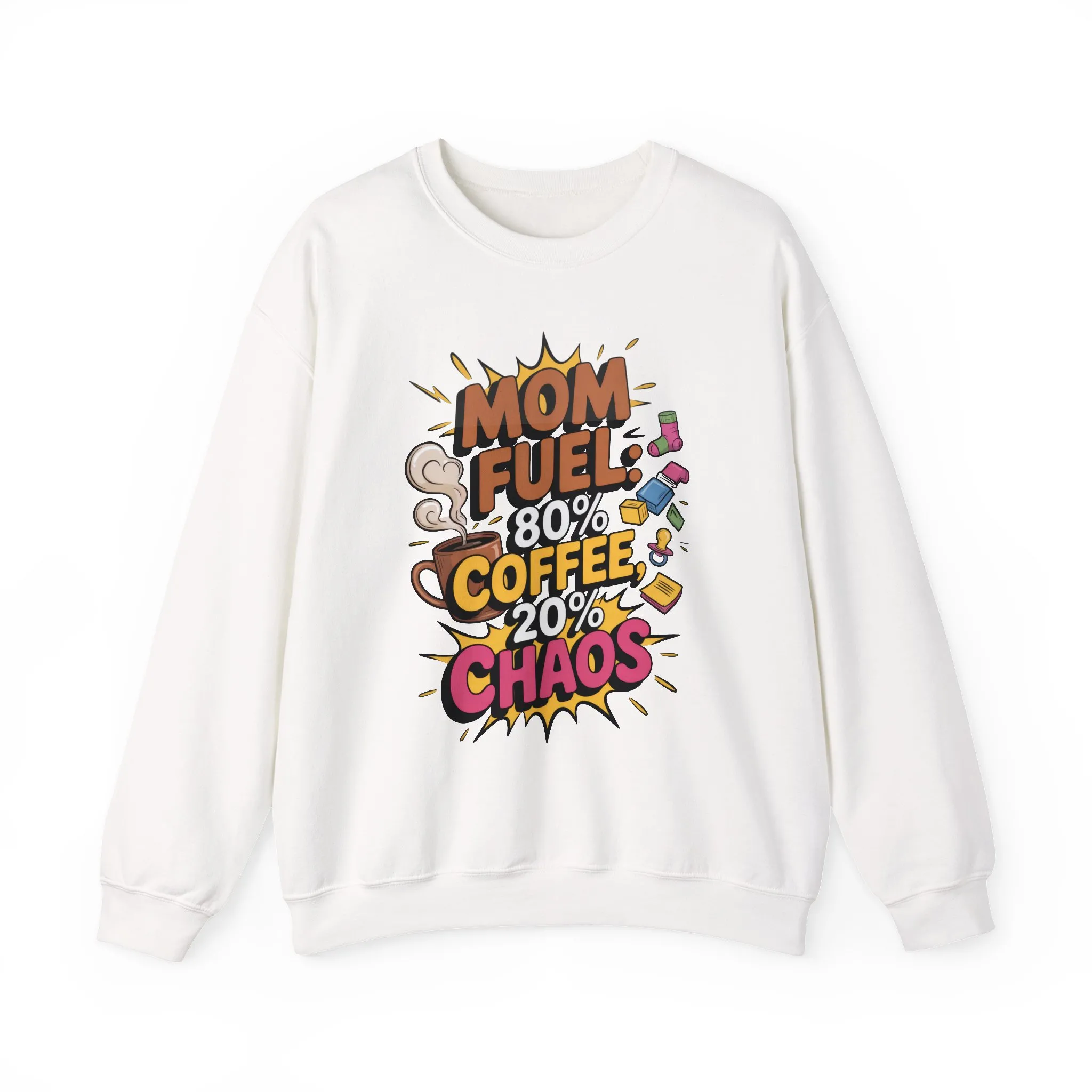 Funny Mom Fuel Sweatshirt, Perfect Gift for Moms, Chaos & Caffeine, Mother's Day Apparel, Funny Tired Mom Life Sweatshirt, Coffee Loving Mom - Image 28