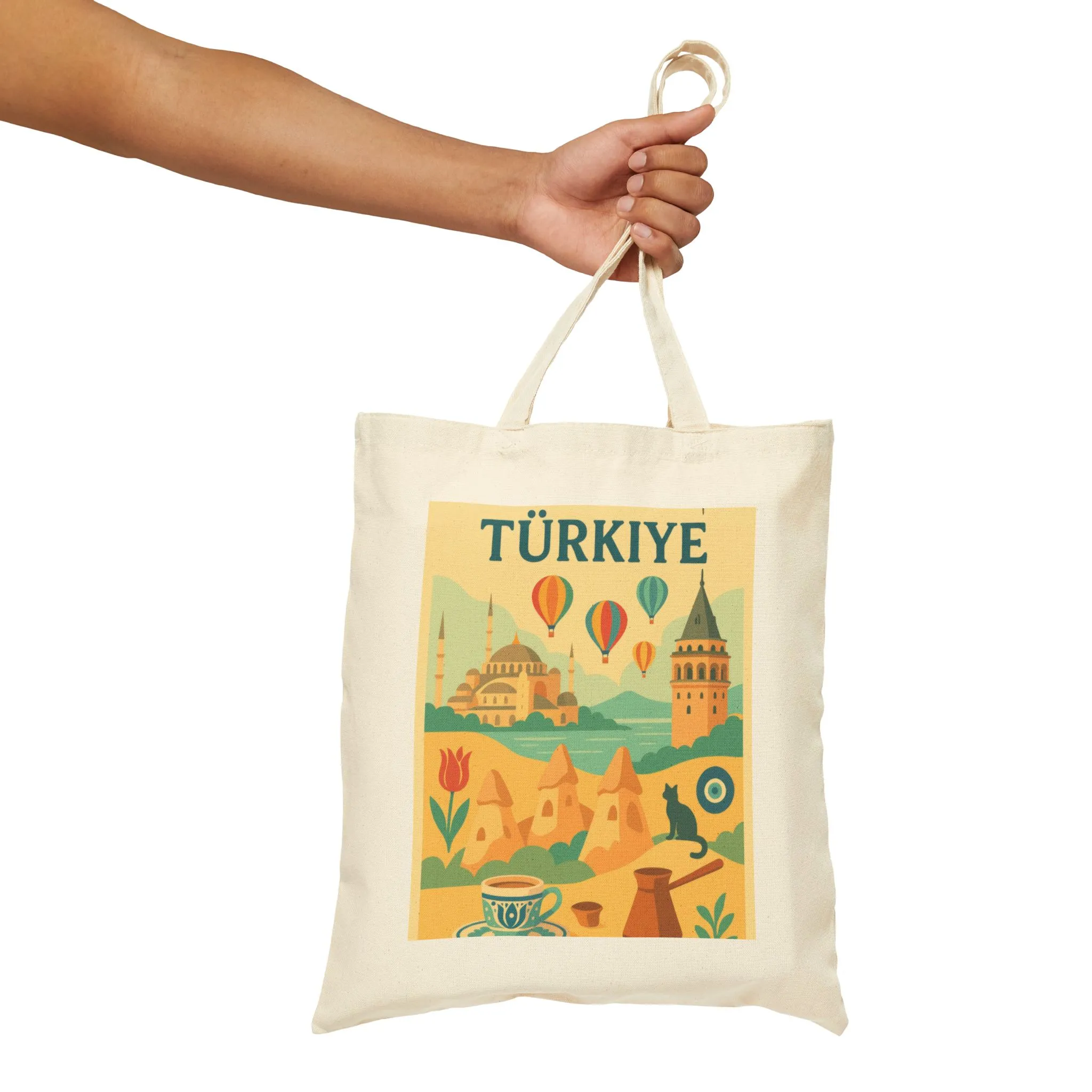 Turkey Adventure Cotton Canvas Tote Bag, Eco-Friendly Grocery, Travel, Beach Bag, Gift for Travelers, Vintage Design - Image 4
