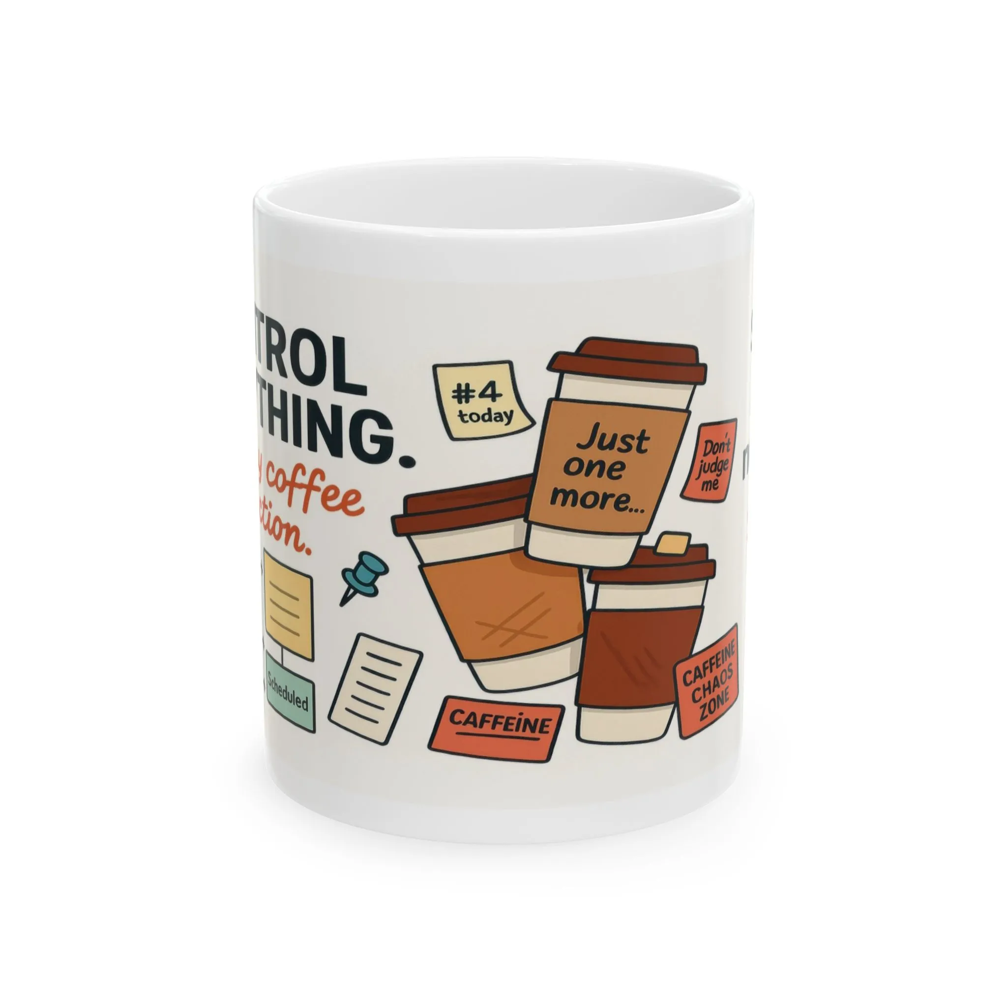 Funny Coffee Addiction Mug, Funny Coffee Lover Gift, Office Mug, Caffeine Addict Gift, Caffeine Chaos Humor Cup, Gift for Coffee Lovers - Image 2