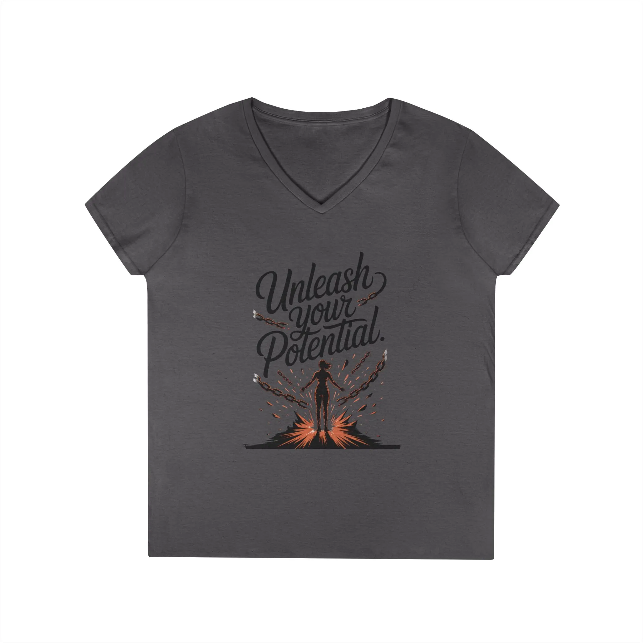 Empowering Ladies V-Neck T-Shirt | Unleash Your Potential | Gift for Motivation, Birthday, Inspirational Wear, Positive Energy Top - Image 12