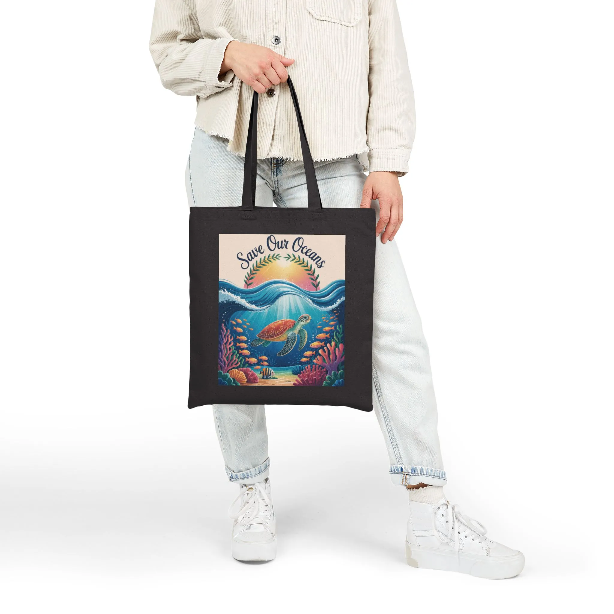 Eco-Friendly Ocean Conservation Tote Bag, Reusable Grocery Bag, Beach Bag, Gift for Ocean Lovers, Summer Accessories - Image 9