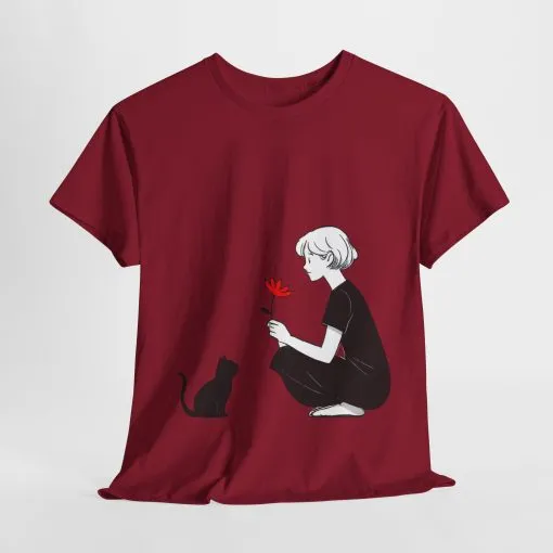 Cat Lover's Heavy Cotton Tee, Cute Cat Shirt, Pet Owner Gift, Animal Lover Apparel, Birthday Gift for Her, Women's Cotton T-Shirt, Cat Lover - Image 36