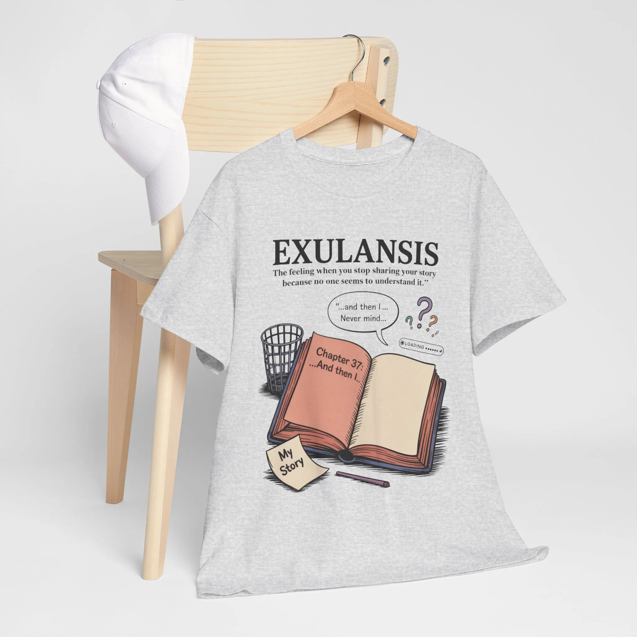 Exulansis Shirt, Emotional Aesthetic Word Tee, Deep Meaning Typography Graphic Tee, Women's Heavy Cotton Tee, deep meaning t shirt - Image 6