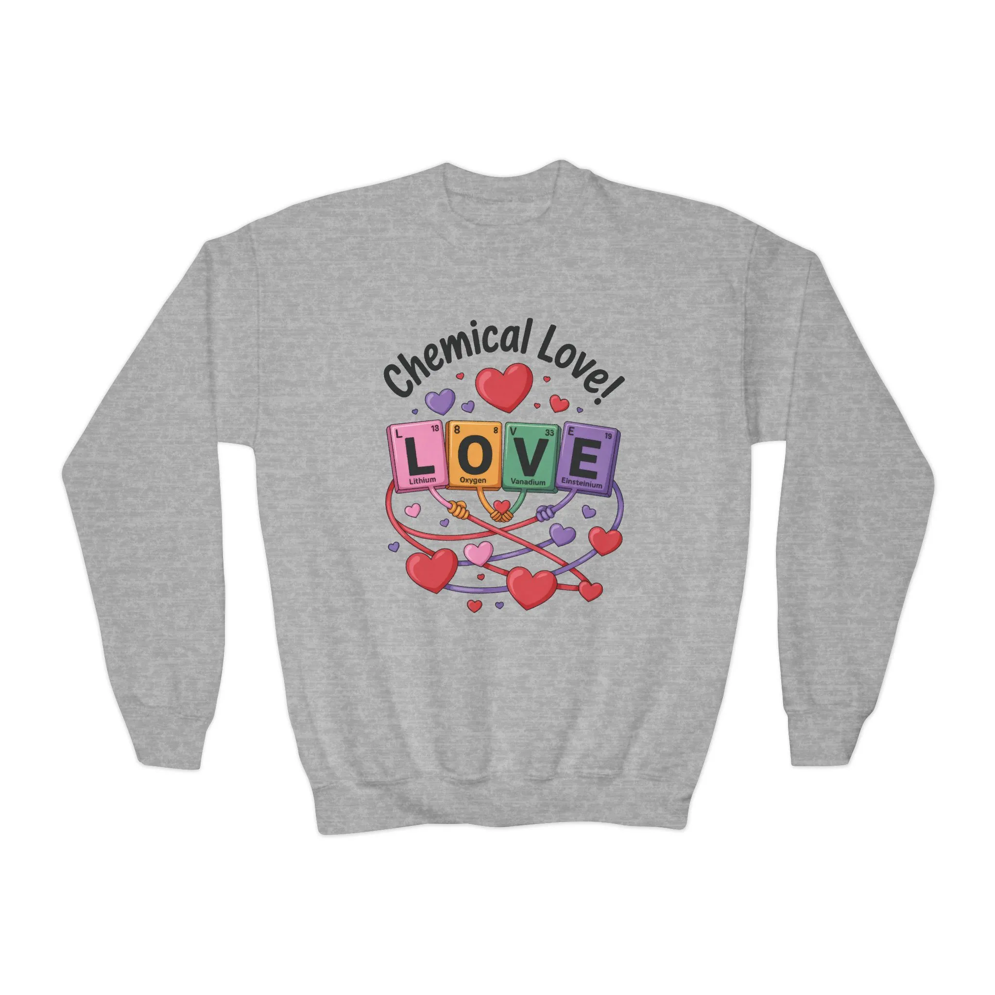 Chemical Love Youth Sweatshirt, Cute Crewneck, Trendy Teen Apparel, Cozy Casual Style, Valentine's Day Gift For Girl, Birthday - Image 3