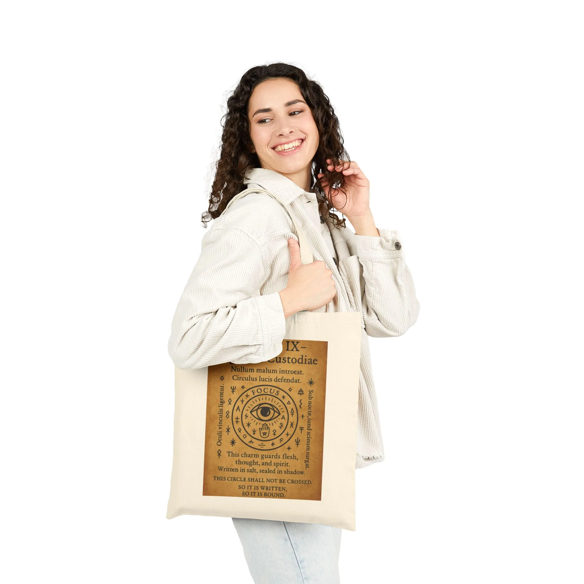 Sigil of Protection Tote Bag, All Seeing Eye Charm, Witchy Ward Symbol, Occult Defense Seal, Mystic Canvas Bag, Boho Style Tote, Witchy Gift - Image 9