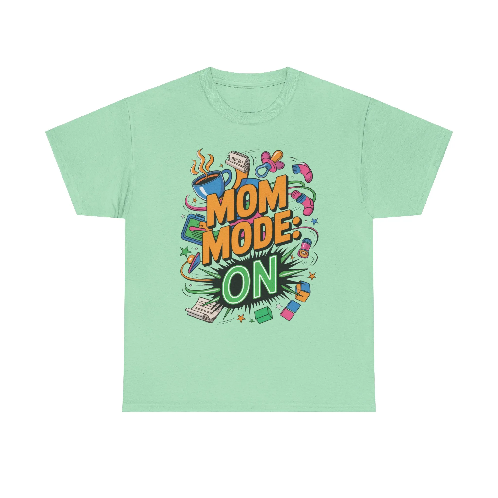 Mom Mode ON Cotton Tee, Funny Mom T-Shirt, Gift for Mothers, Parent Life Apparel, Mother's Day Humor T-Shirt, Cute Mama Life Graphic Tee - Image 31